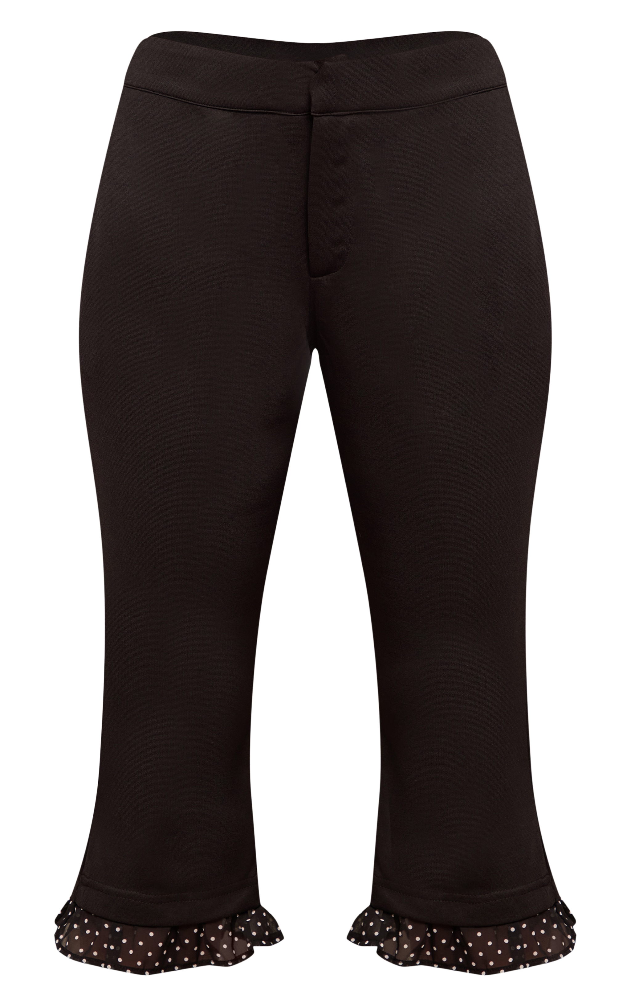 Woven Polka Dot Ruffle Hem Capris image 5