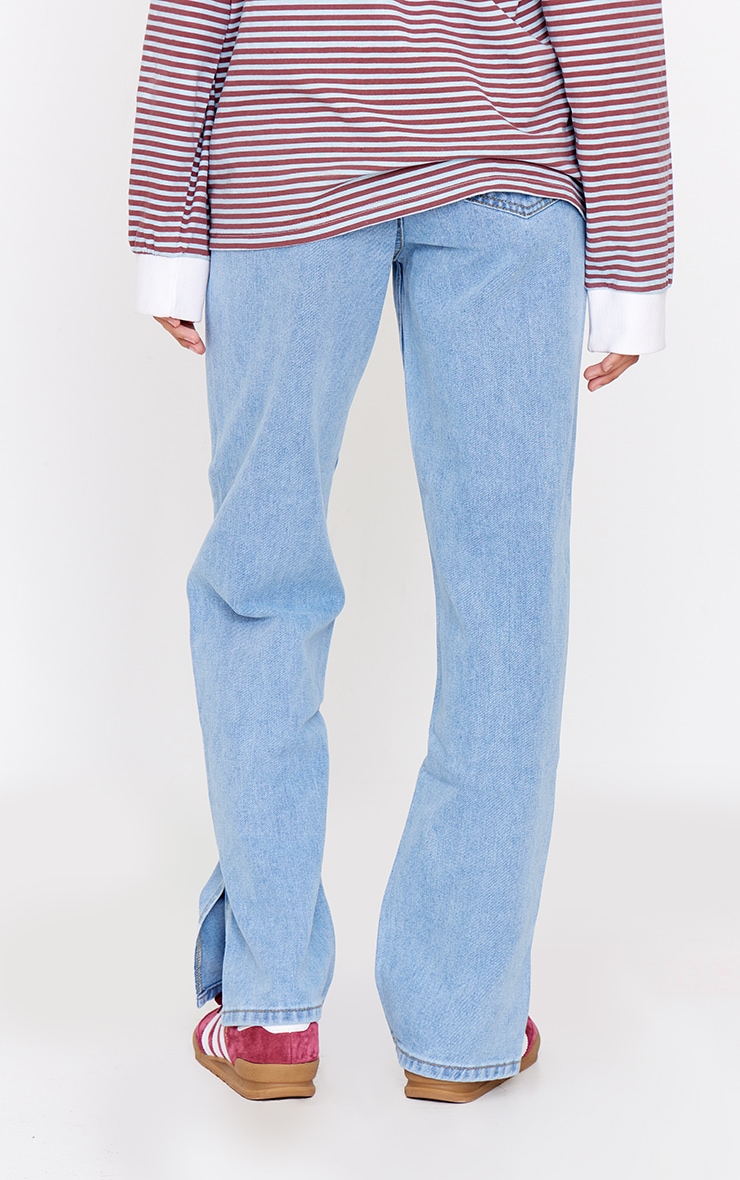 Light Blue Wash L30 Split Hem Style Jeans image 3