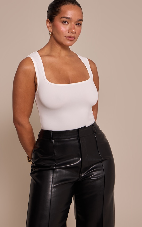 Shape White Sculpt Square Neck Bodysuit