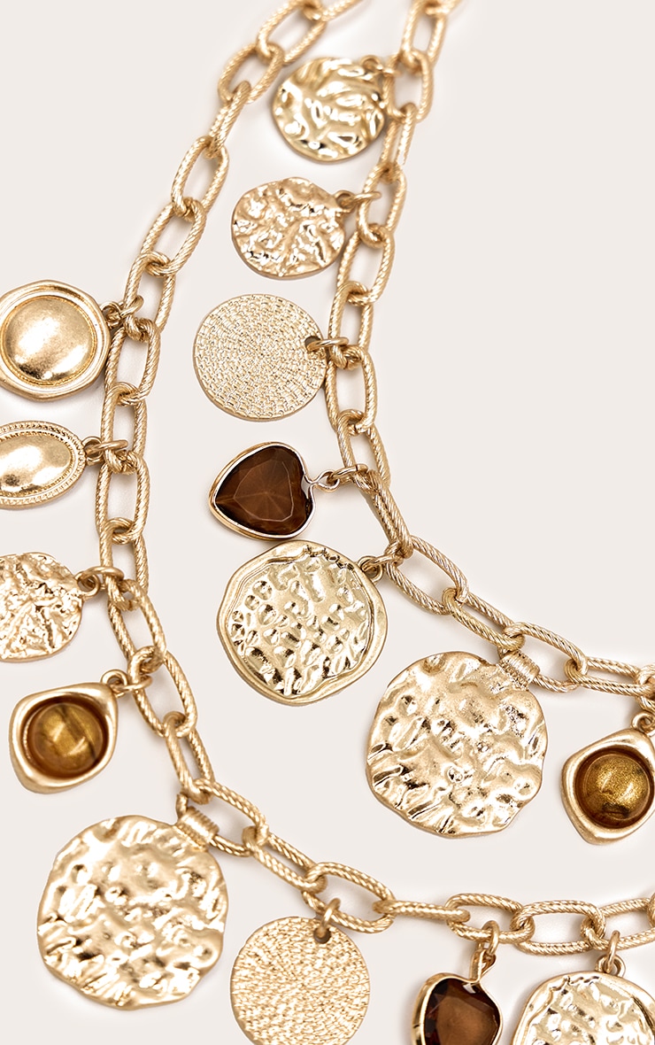Gold Multi Charm Layered Necklace image 3