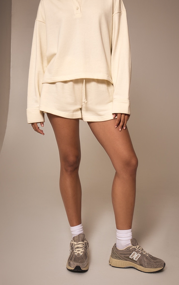 Cream Loopback Mini Sweat Shorts image 2