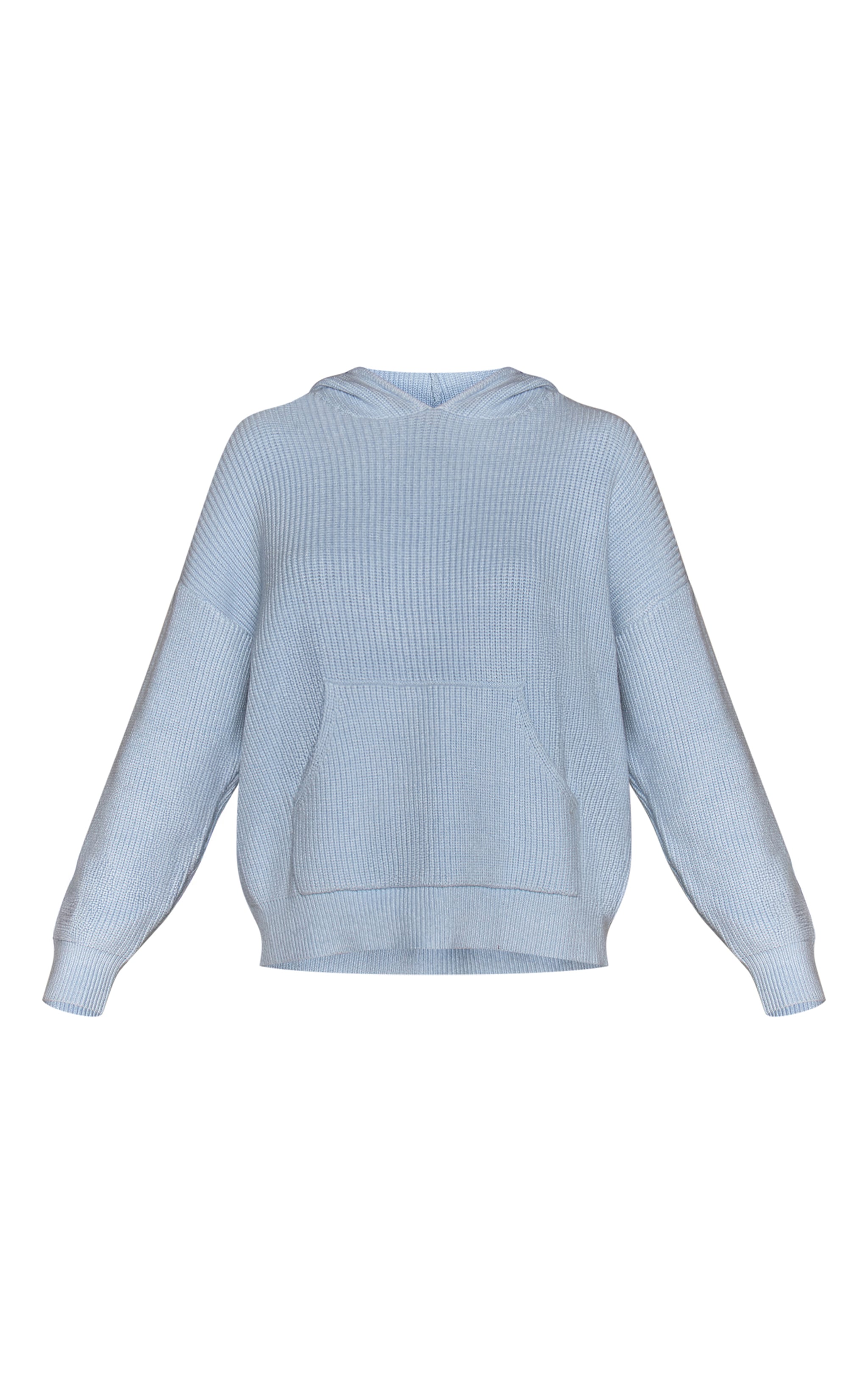 Baby Blue Knitted Slouchy Hoodie image 5