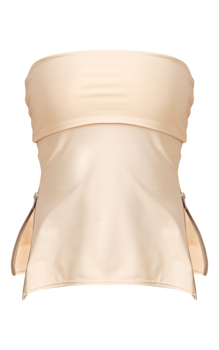 Stone Matte Sculpt Fold Over Double Longline Bandeau Top Tops