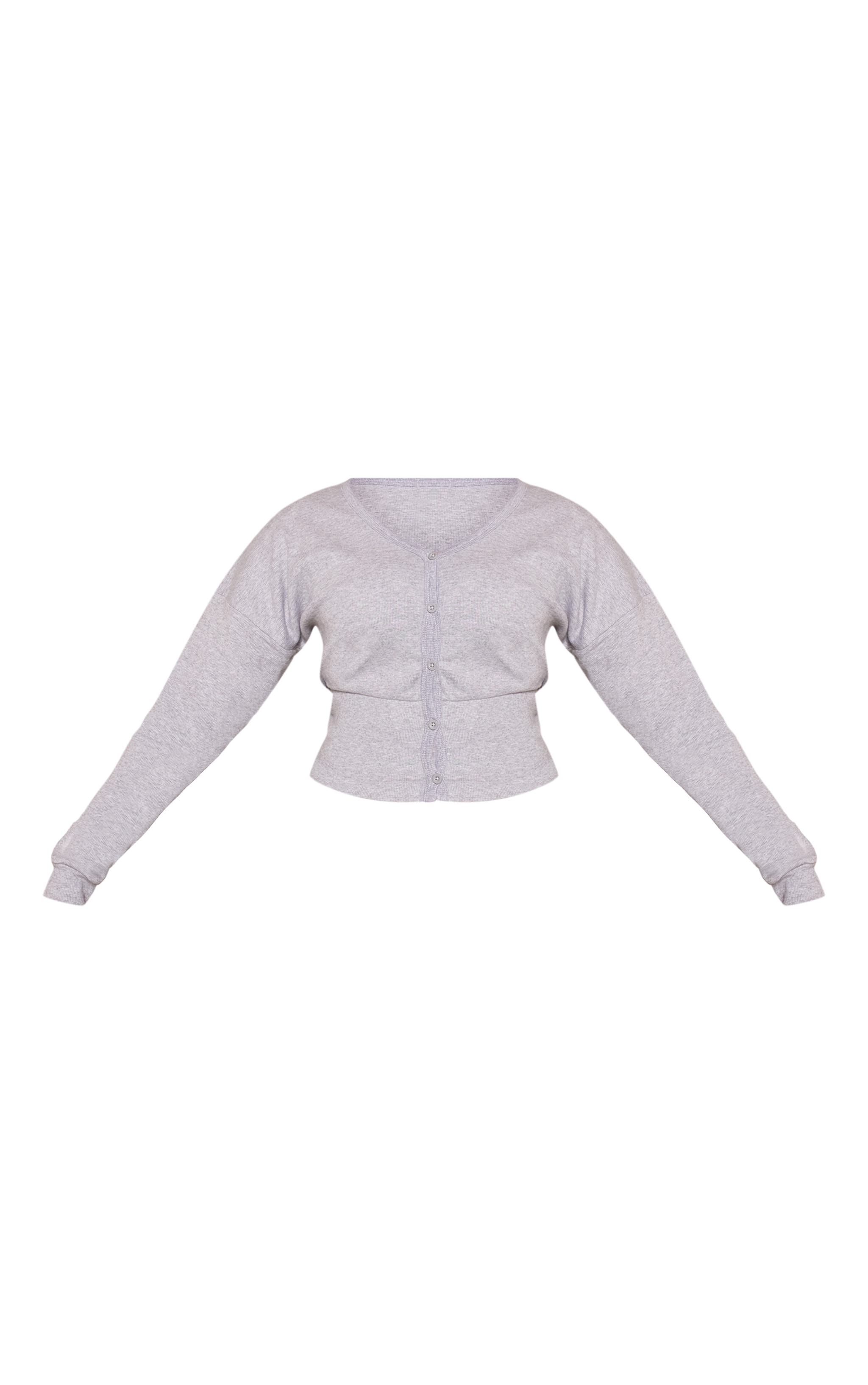 Plus Grey Marl Soft Rib Cinched Waist Cardigan image 5