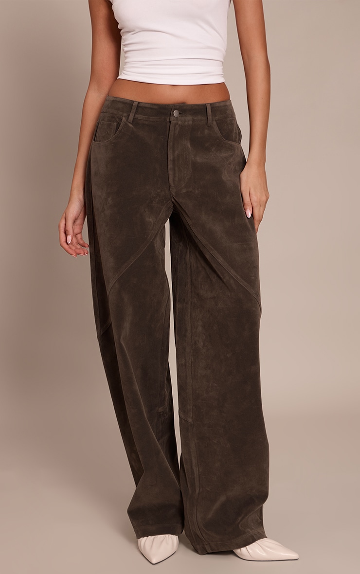 Dark Khaki Faux Suede Cargo Pants image 2