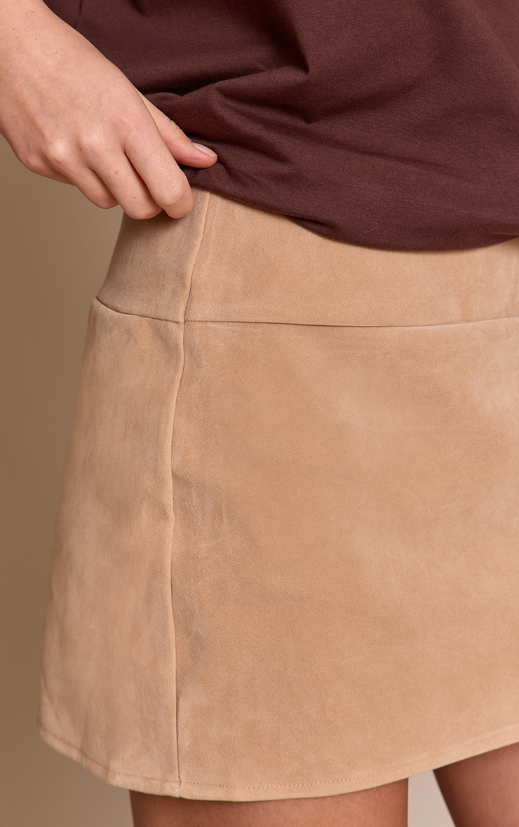 Mini-jupe en suédine sable image 5