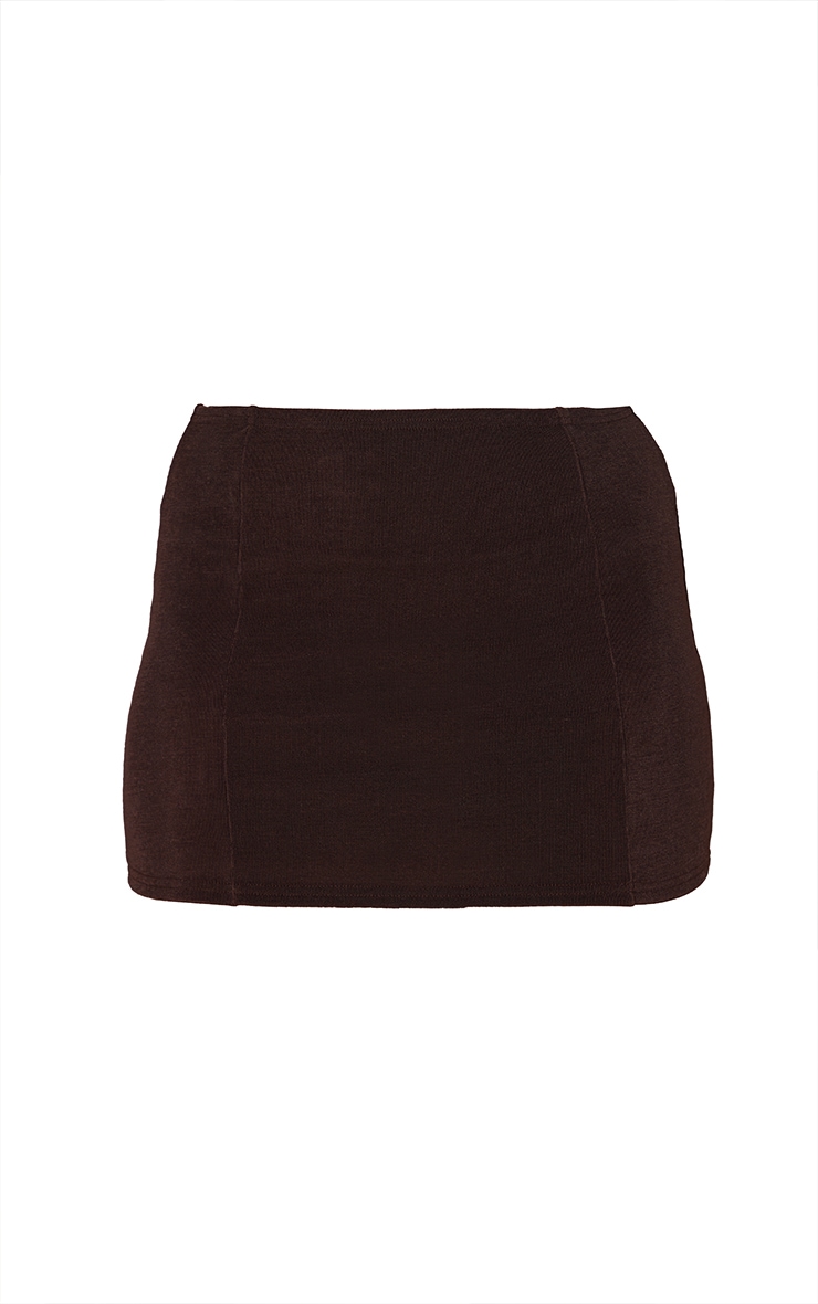 Chocolate Seam Detail Micro Mini Skirt image 6