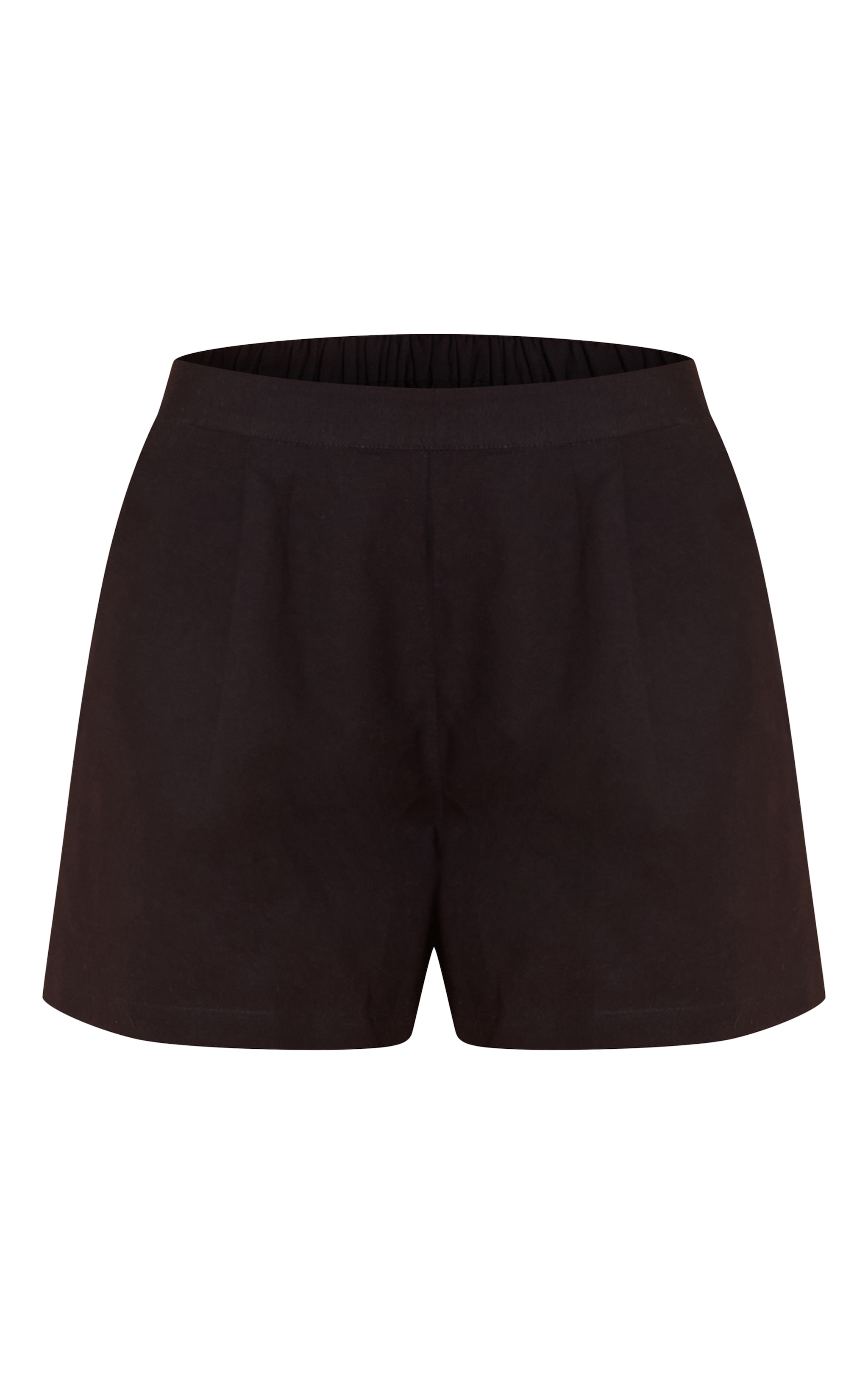 Black Linen Look Oversized Detail Floaty Short image 6