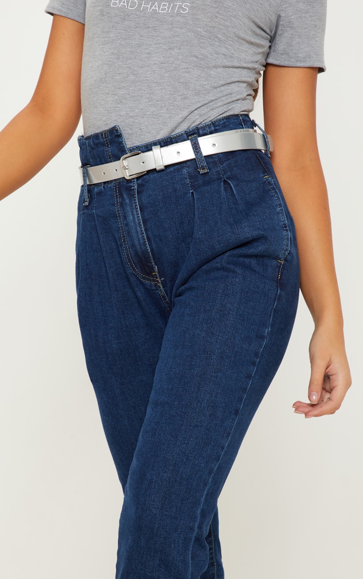 2 Pack Snake Print And Metallic Silver Belts image 3