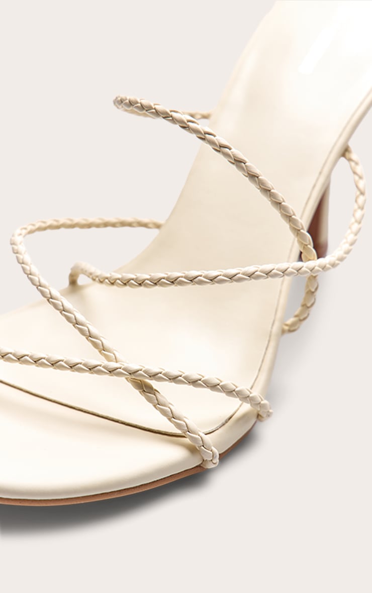 Bone Pu Braided Strap Heeled Mule image 5