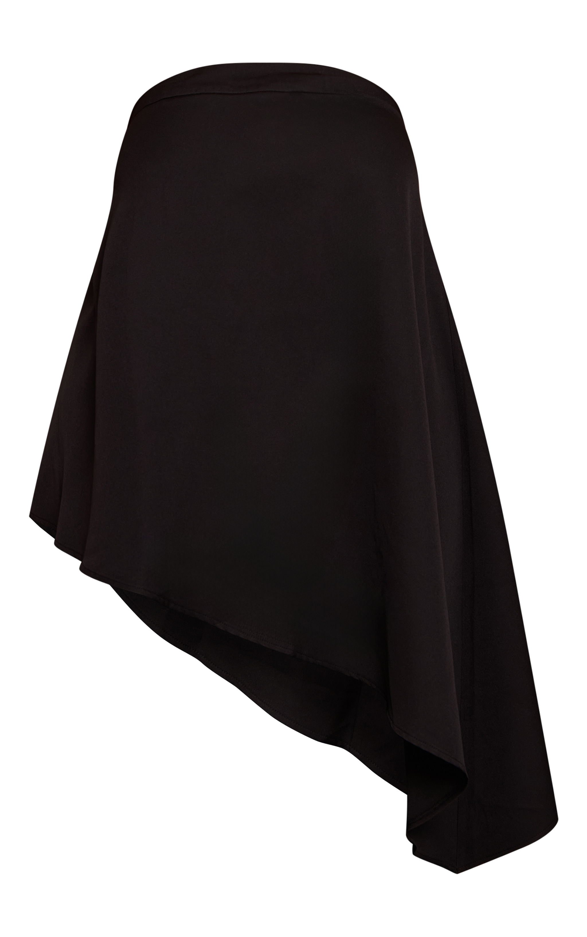 Plus Black Woven Bandeau Asymmetric Hem Floaty Long Top image 5