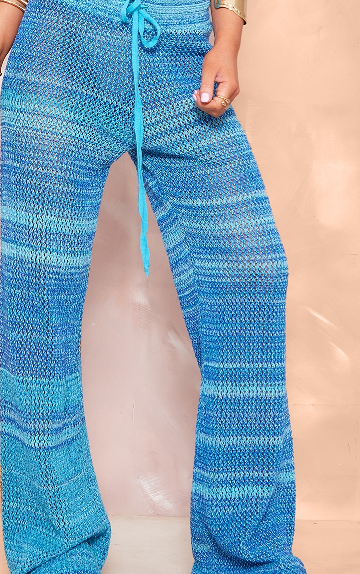 Blue Marl Crochet Beach Trousers image 4