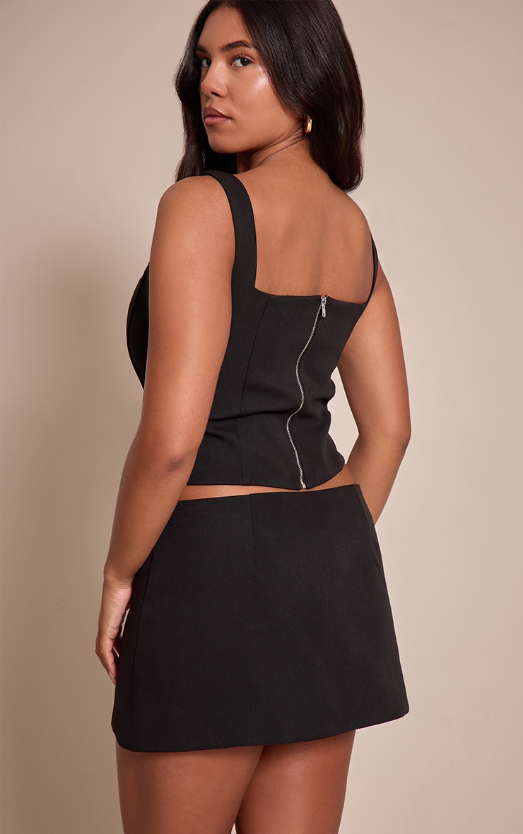 Shape Black Diamante Wave Trim Mini Skirt image 3
