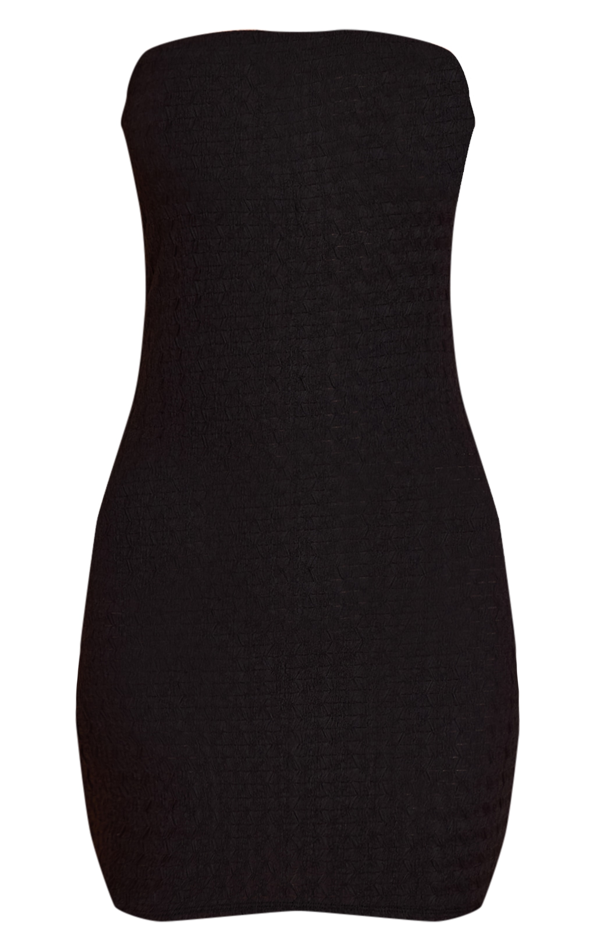 Black Textured Bandeau Bodycon Dress image 5