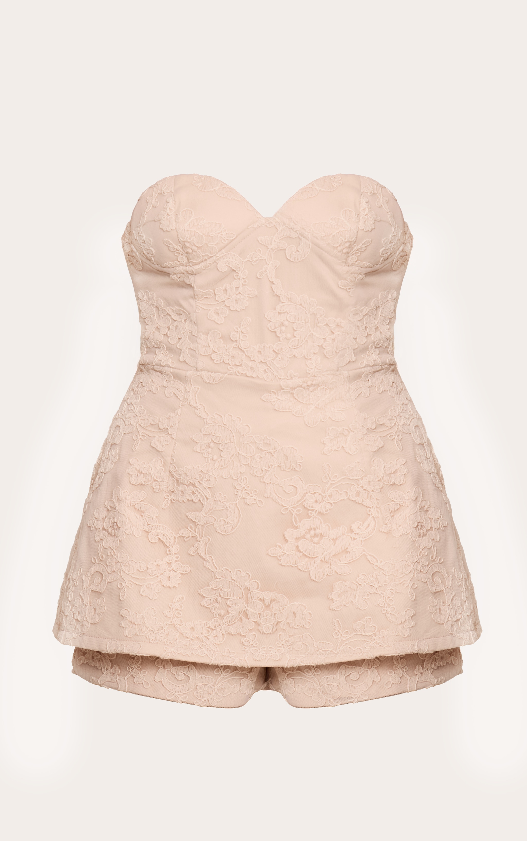 Light Nude Floral Crochet Lace Bandeau Playsuit image 5