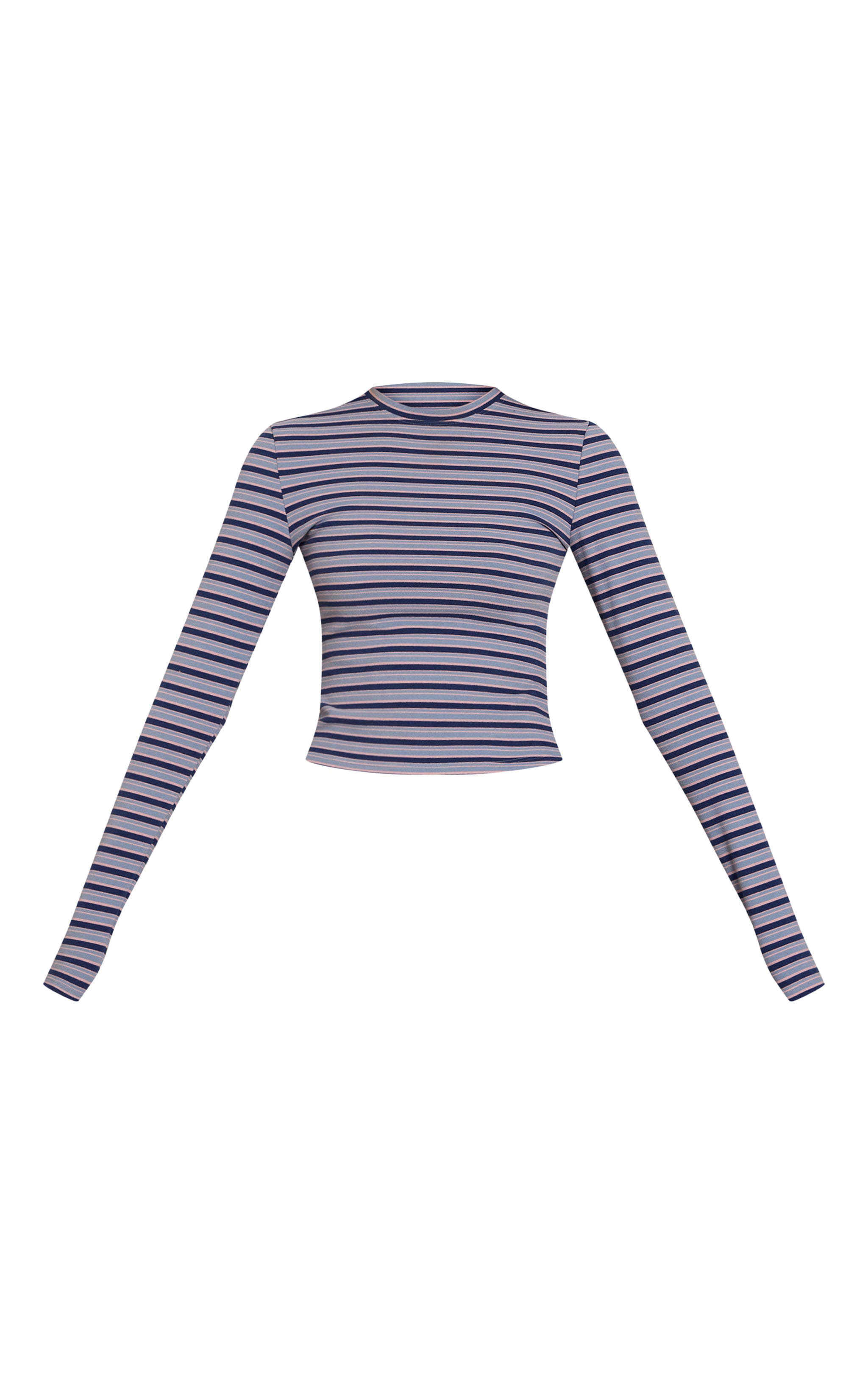 Navy Striped Soft Fleece Long Sleeve Top image 5