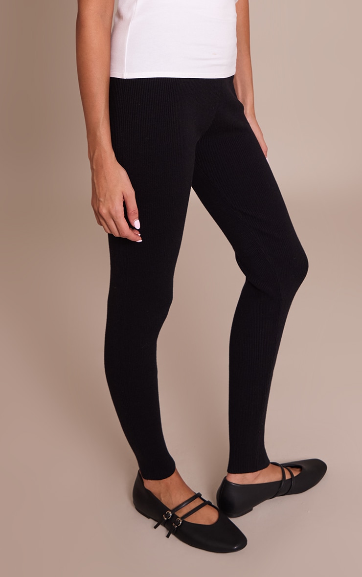 Black Knitted Leggings image 2