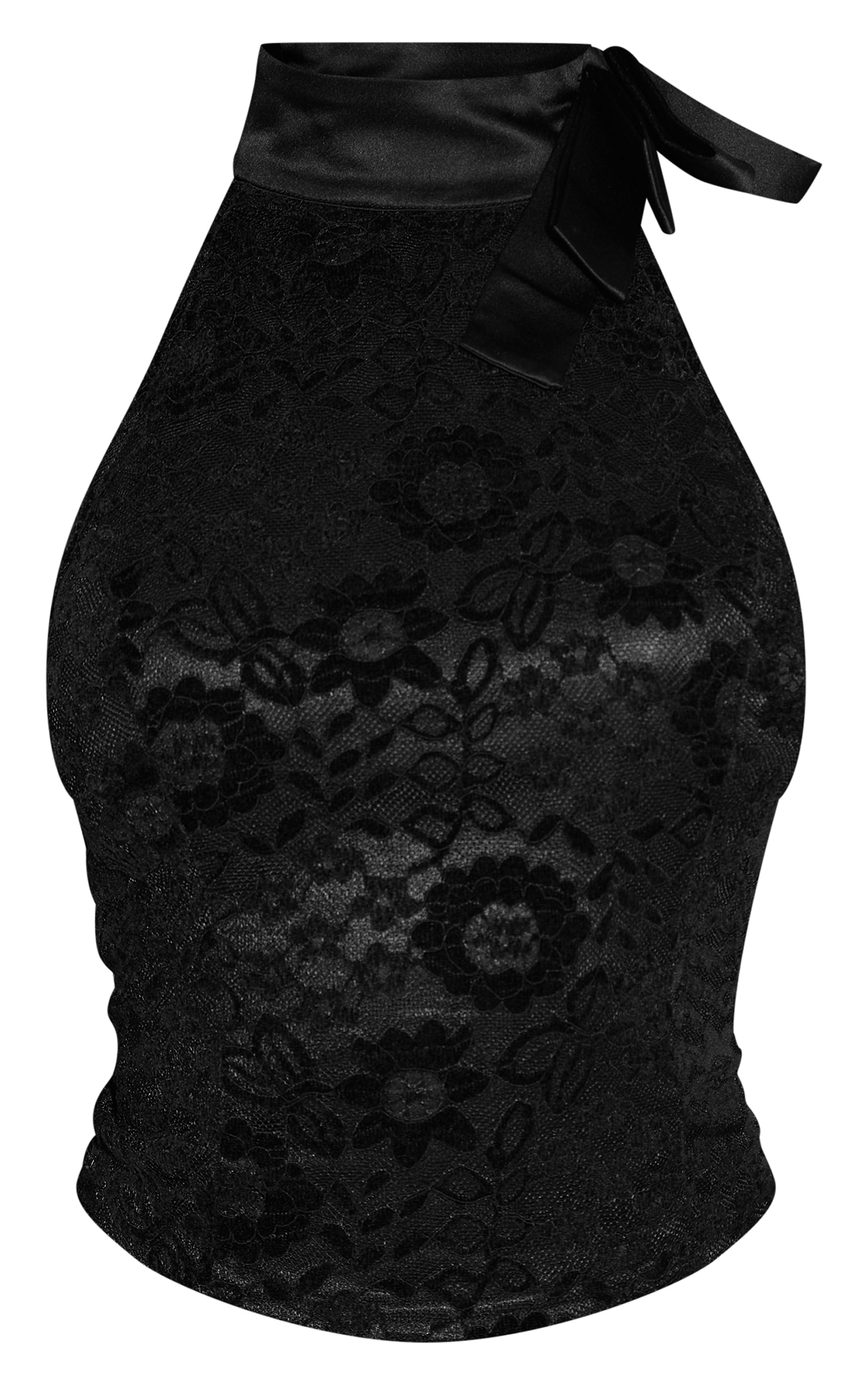 Black Bow Detail Lace Top image 5