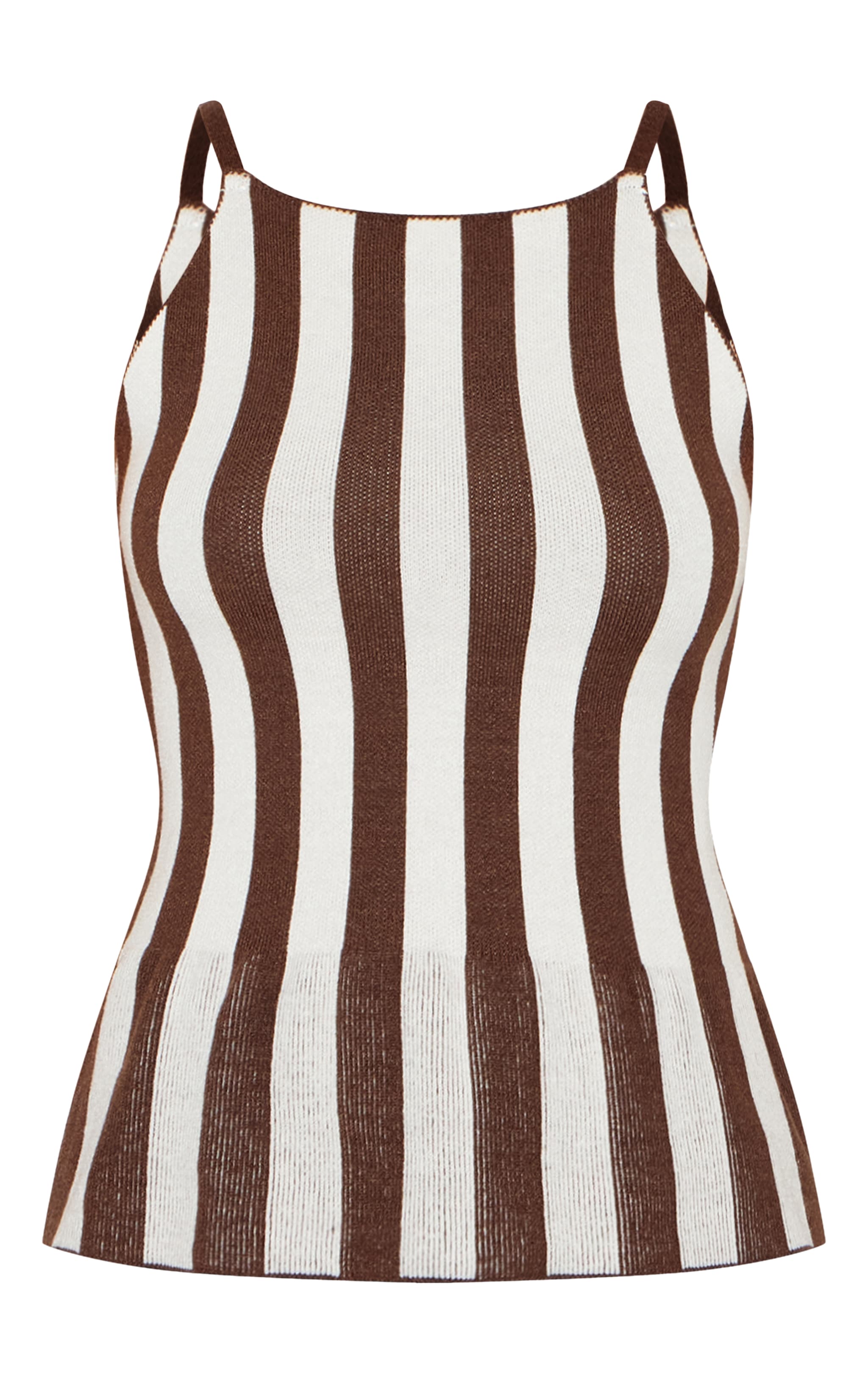 Chocolate Stripe Peplum Cami Top image 5