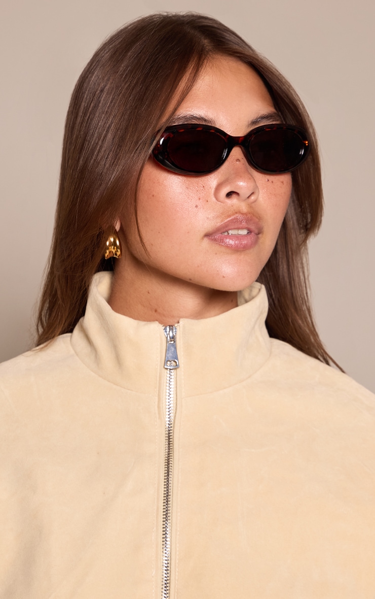 Tortoiseshell Oval Cat Eye Sunglasses image 1