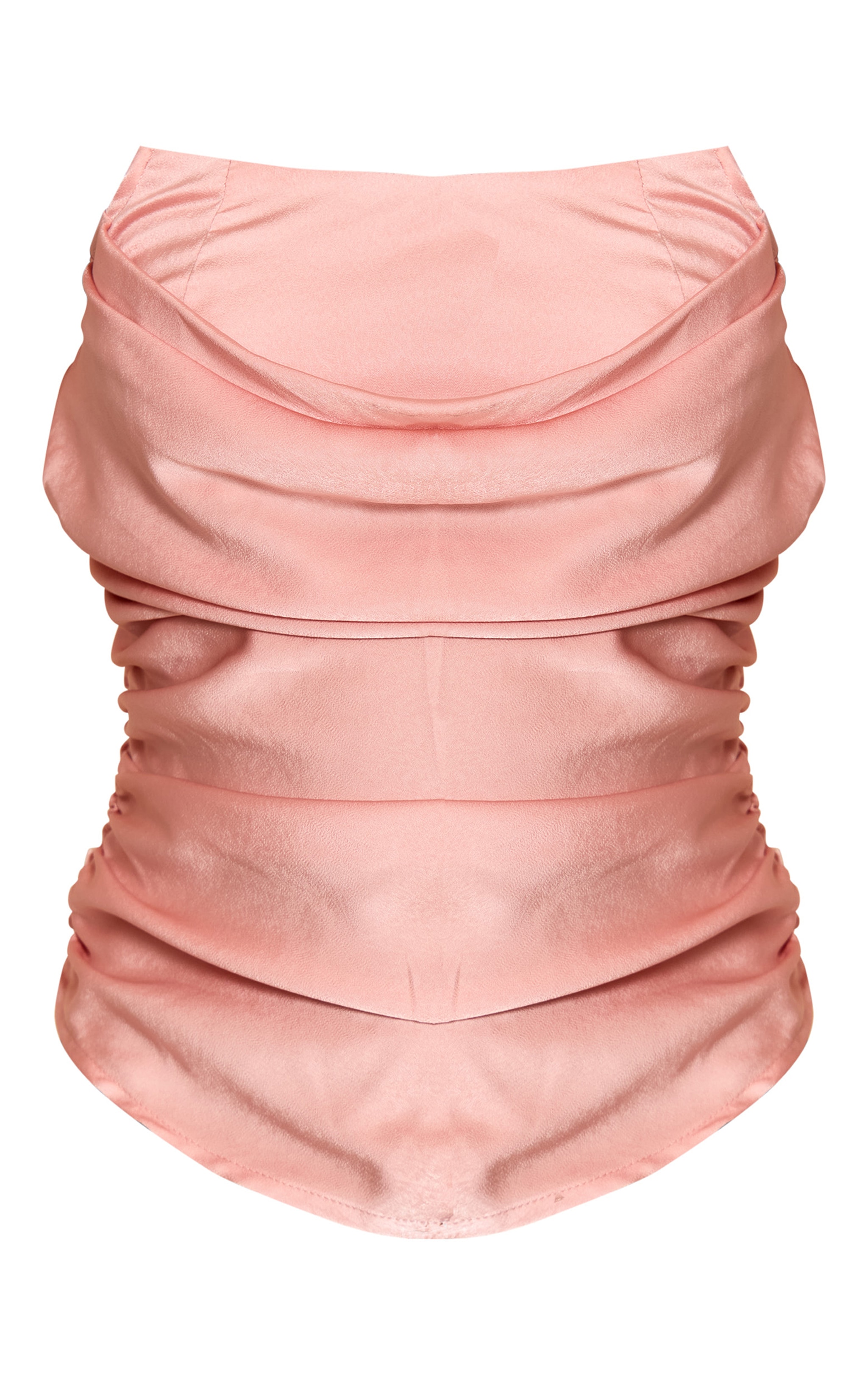 Pink Satin Ruched Corset image 5