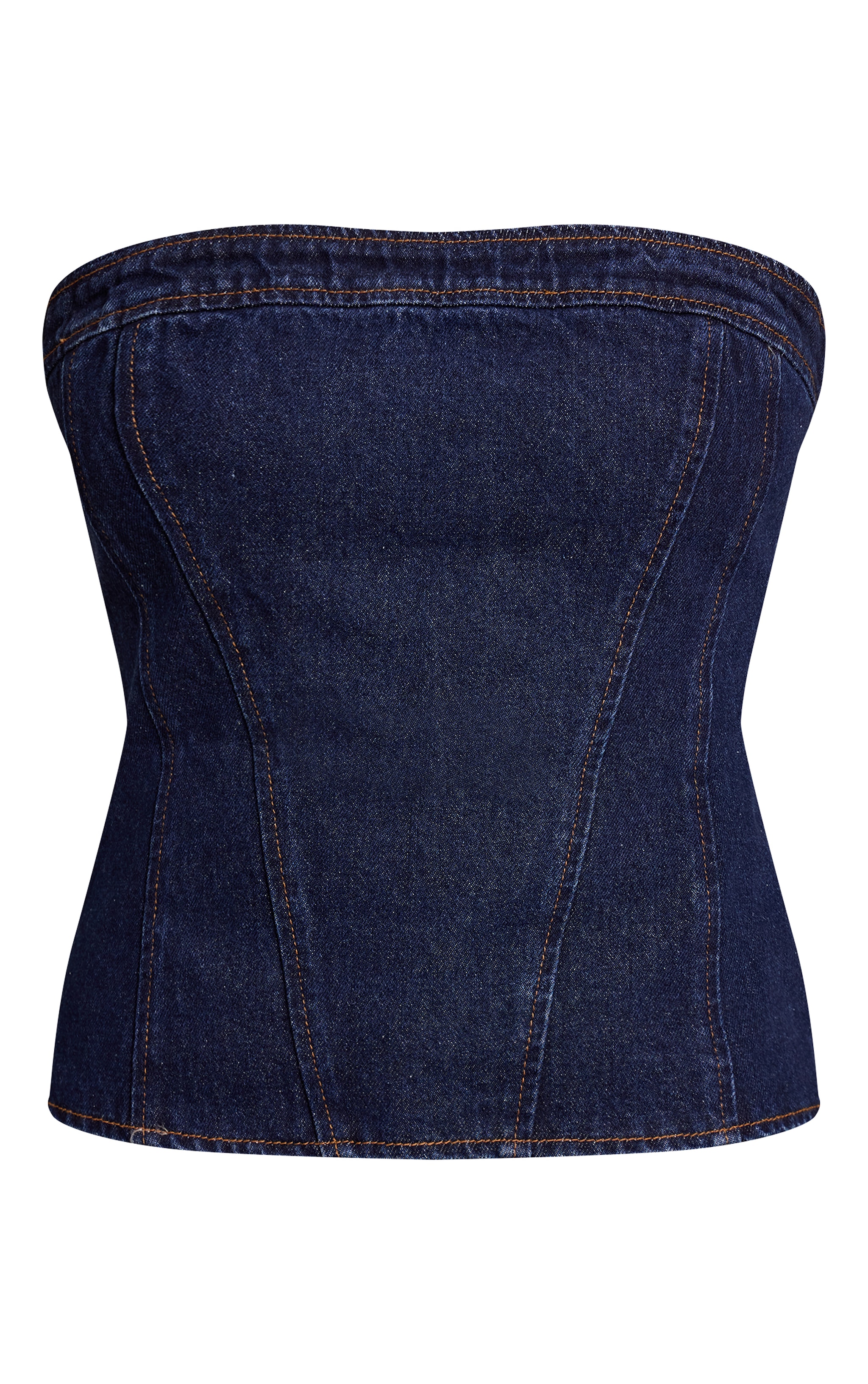 Top corset bustier en jean indigo sans bretelles image 5