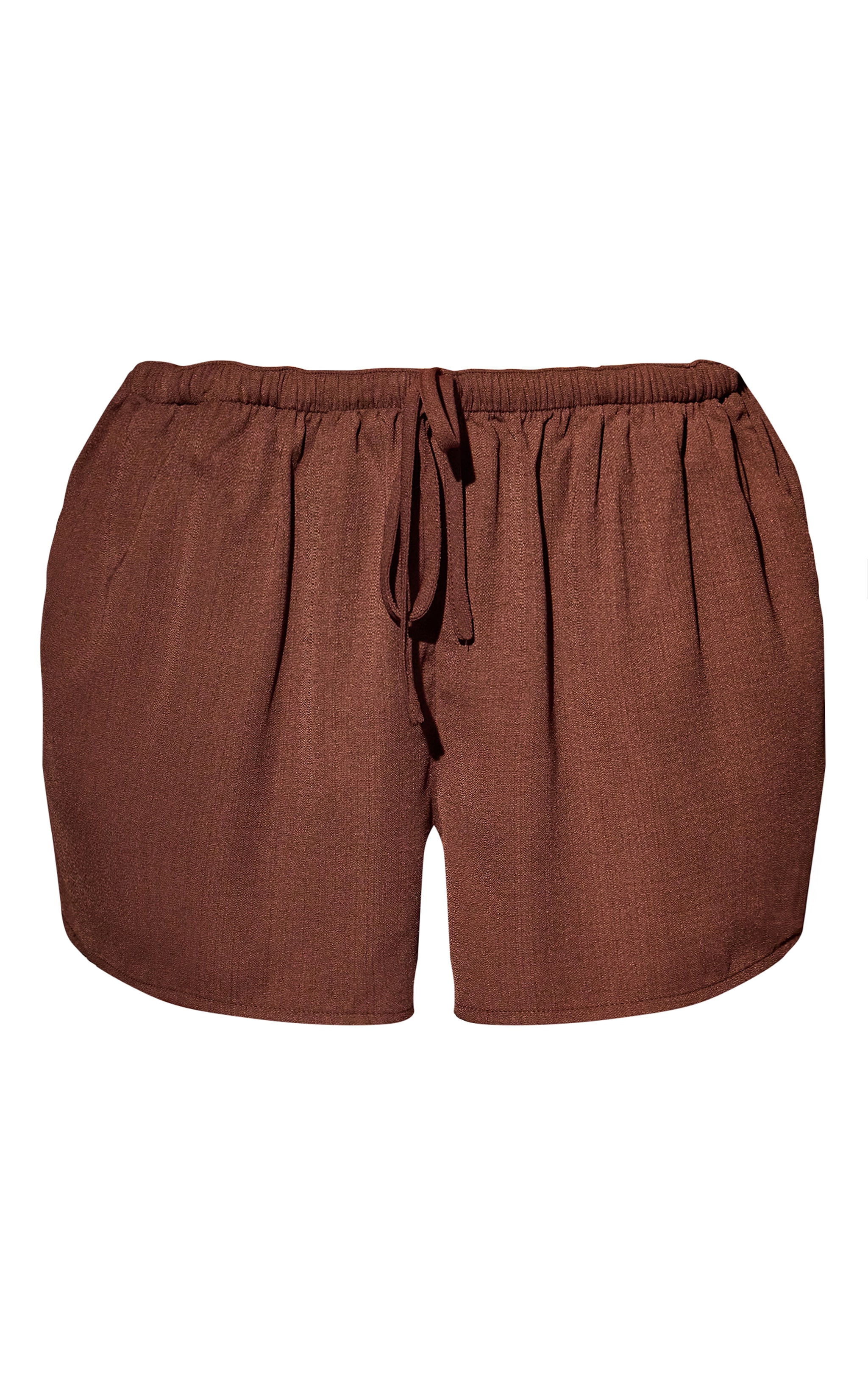 Espresso Linen Look Drawstring Floaty Beach Shorts image 6