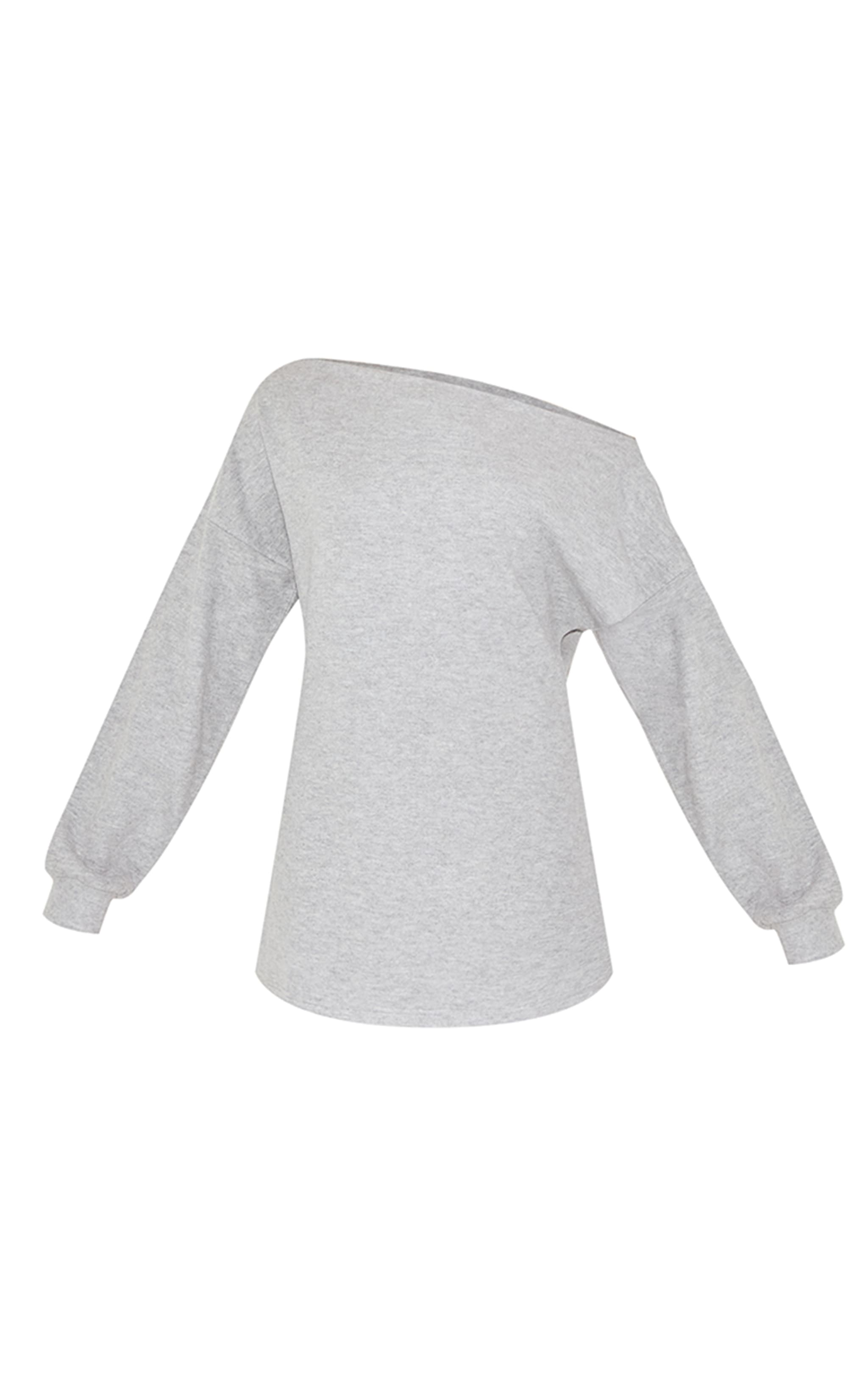 Light Grey Bardot Soft Touch Sweat Dress image 5