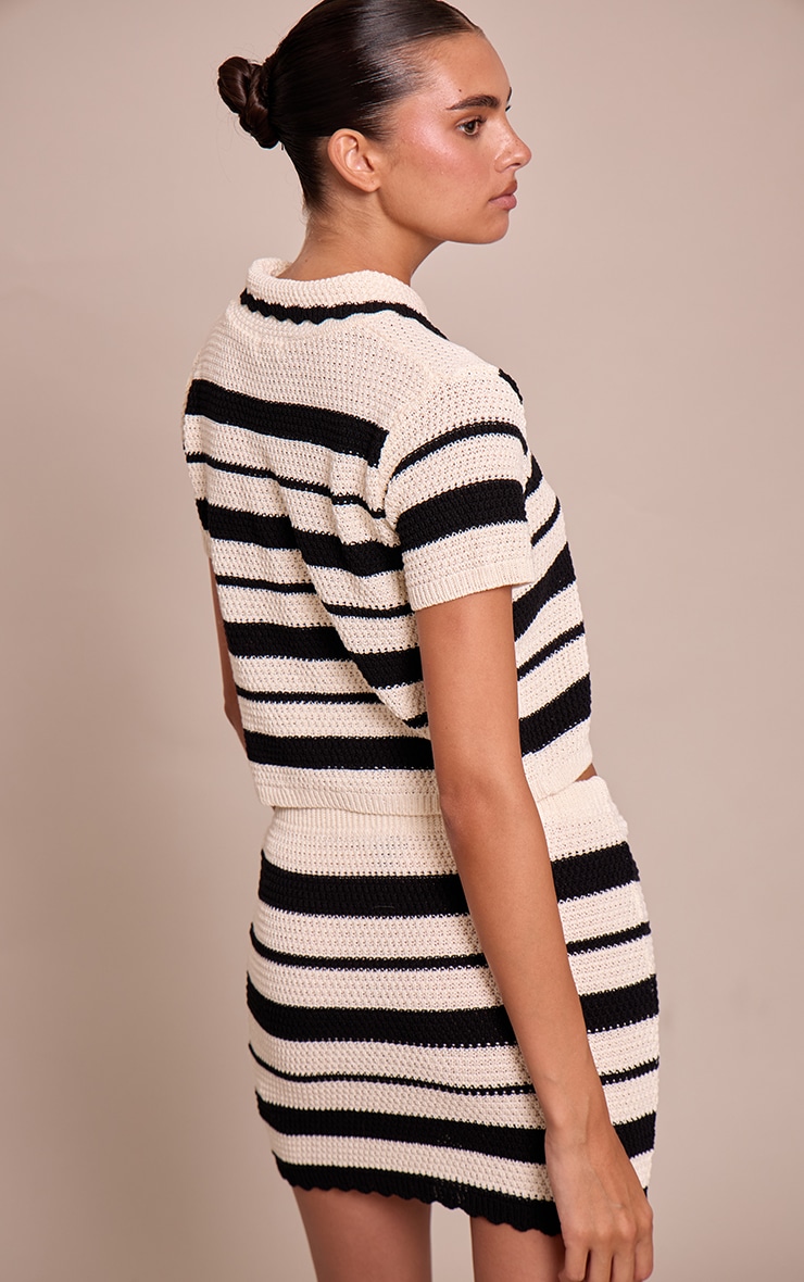 Mono Striped Crochet Mini Skirt image 3