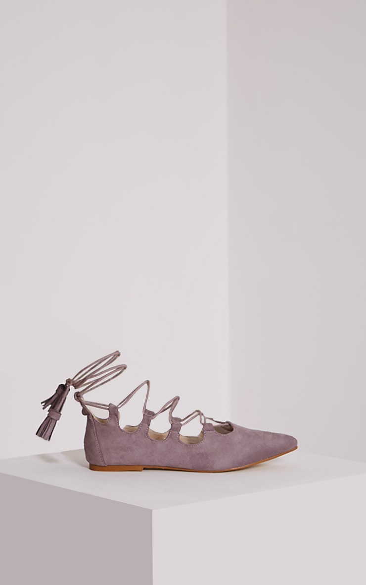 Fraya Lilac Tassel Tie Flats Flats PrettylittleThing