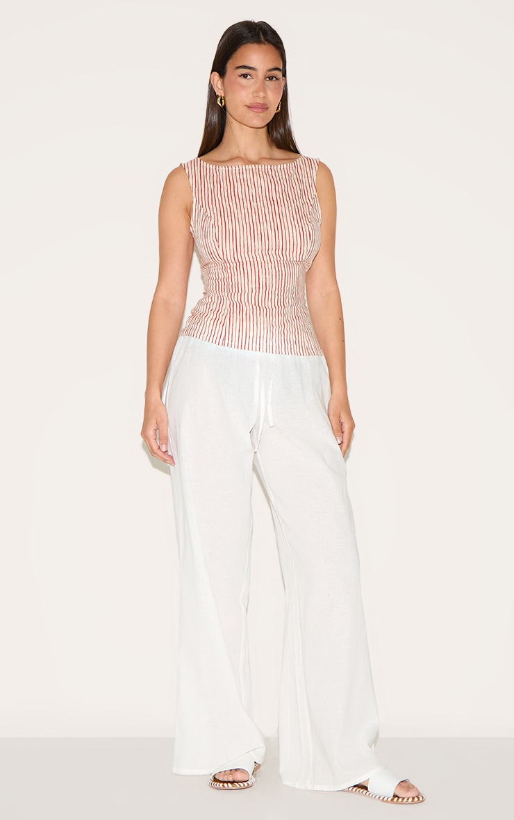  Red  Striped Long Top image 3