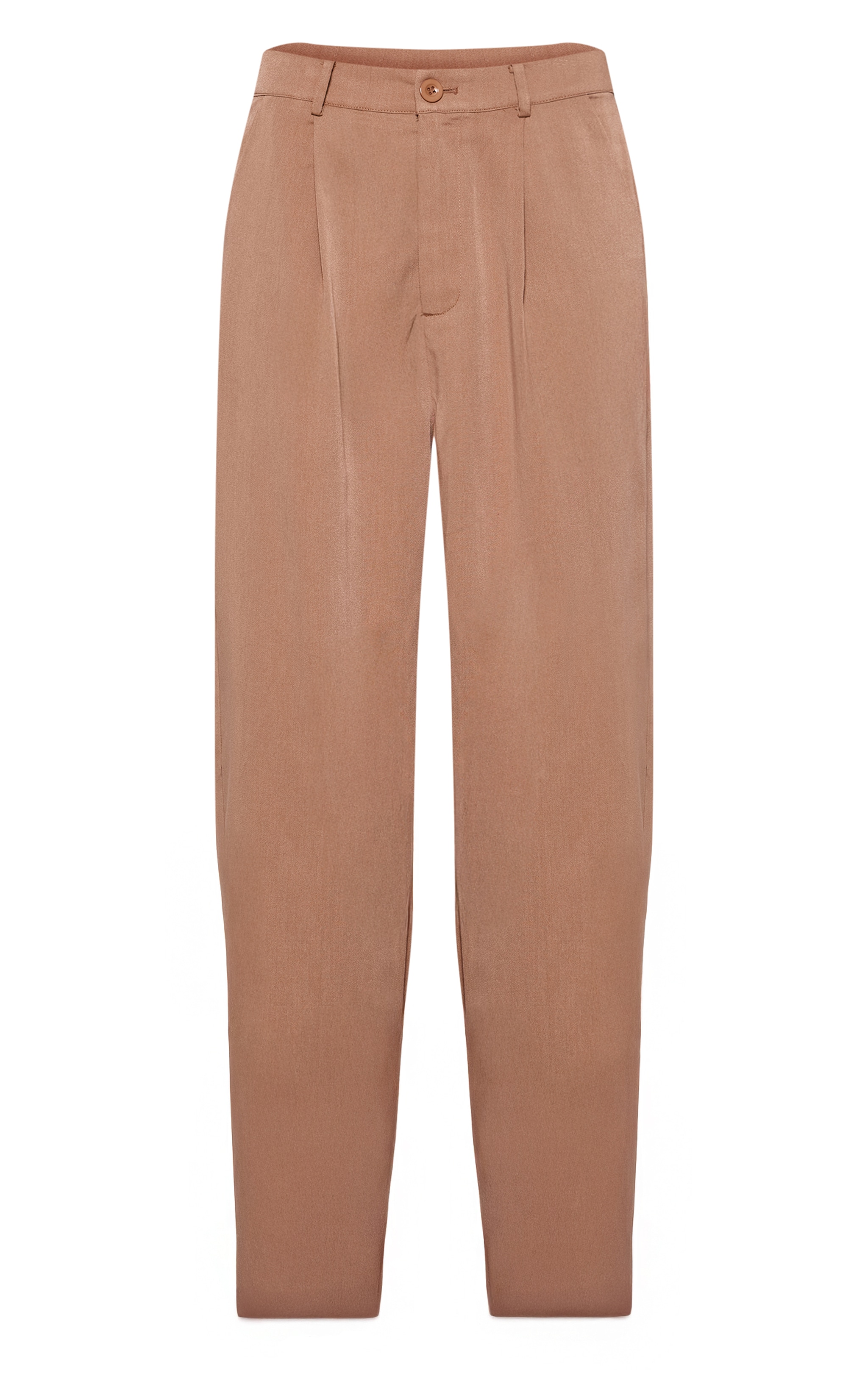 Mushroom Woven Oversized Turn Up Hem Straight Leg Pants image 5