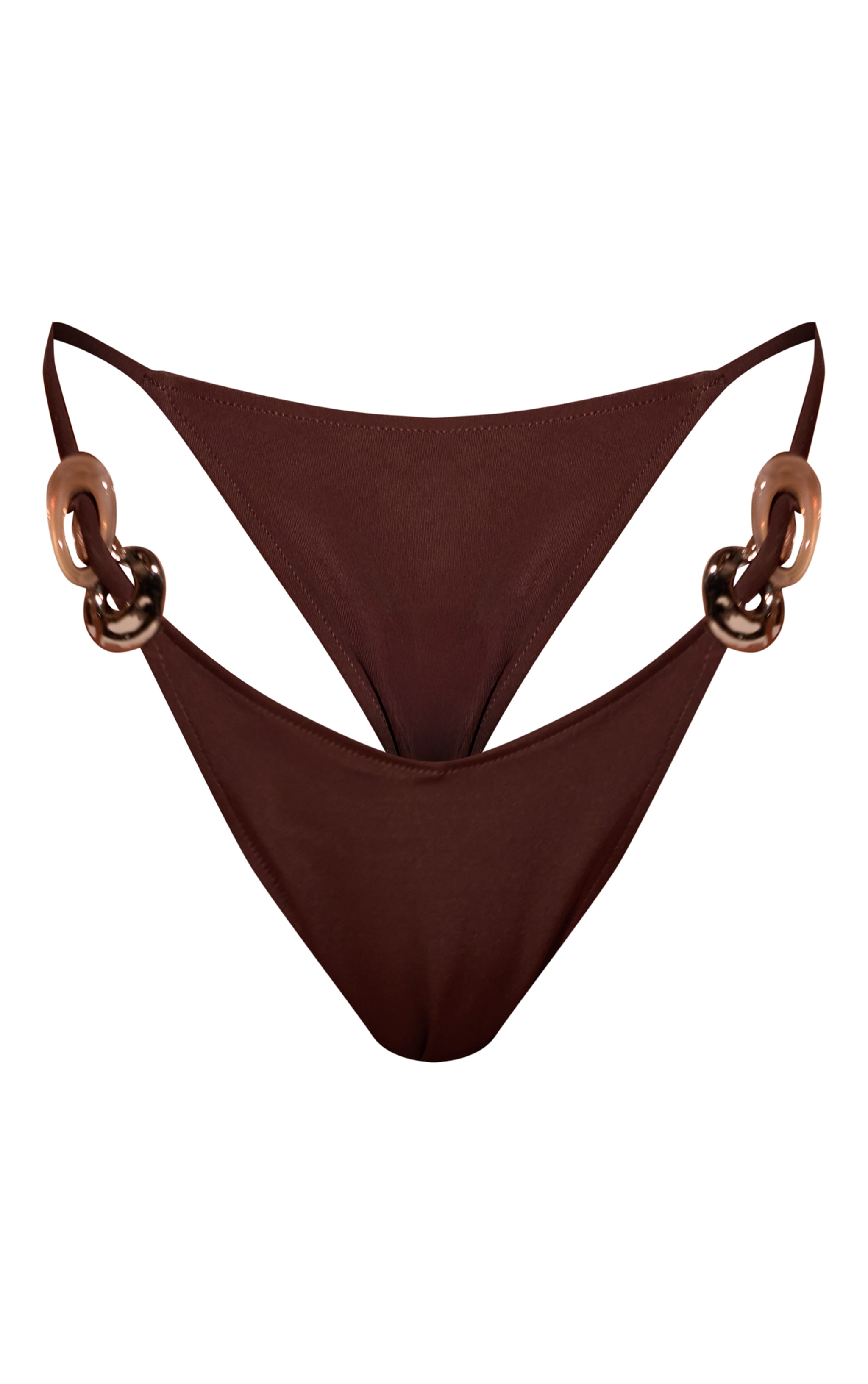 Chocolate Ring Trim Tanga Bikini Bottom image 5