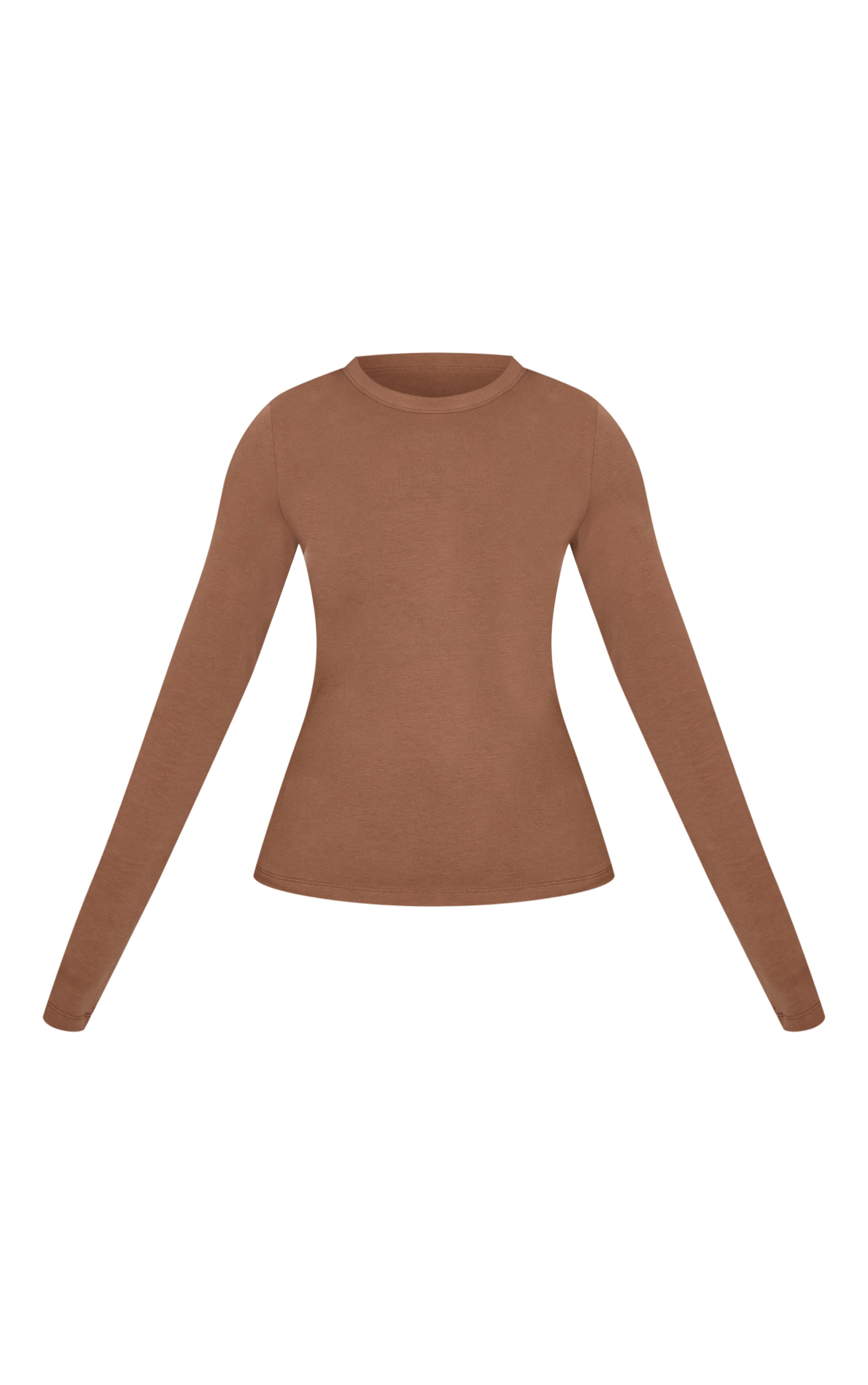 Petite Top long en coton doux gris champignon à col ras et manches longues image 5