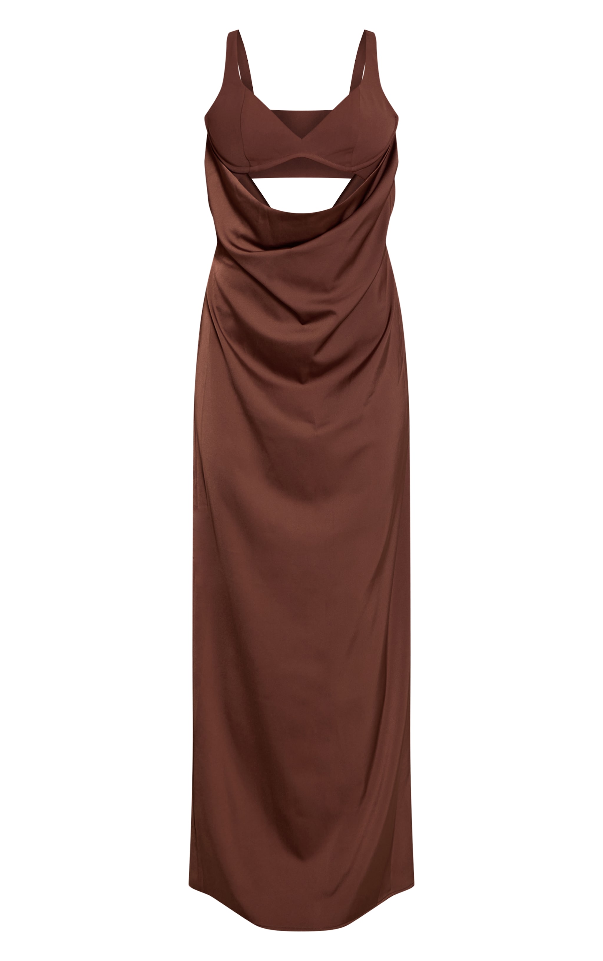Chocolate Underwired Strappy Maxi Dress image 5