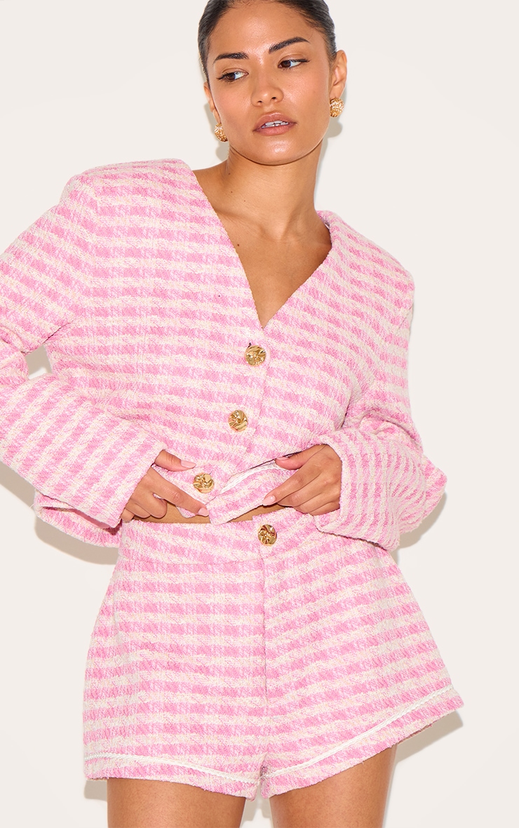 Petite Pink Tweed Tailord Fitted Jacket image 4