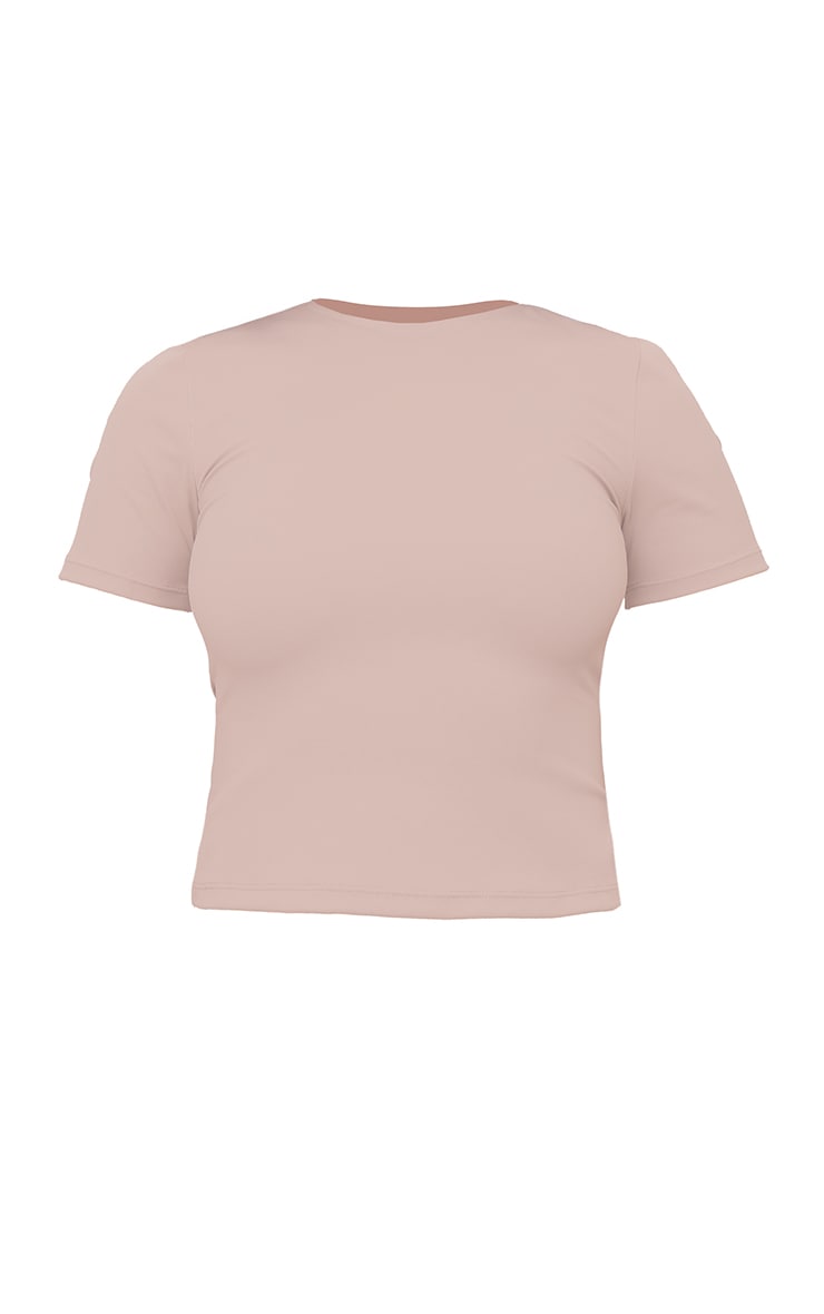 Deep Taupe Ultimate Sculpt Longline Short Sleeve Gym Top image 5