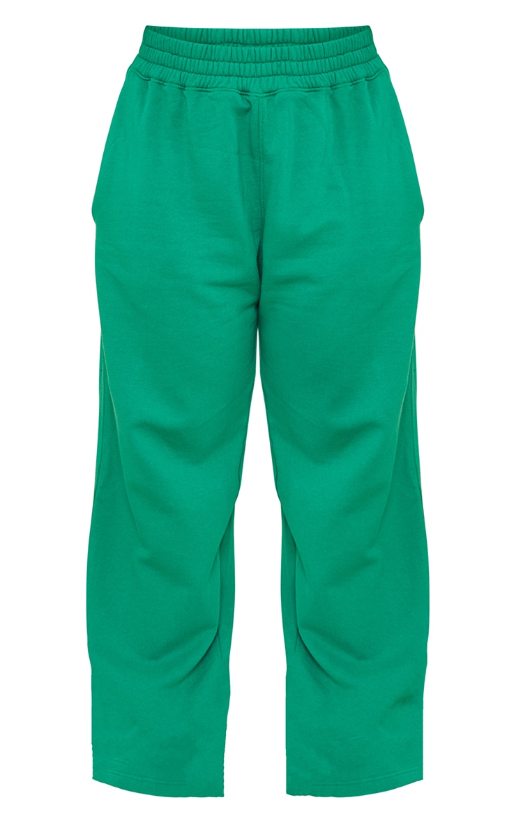 Plus Bright Green Shirred Waist Seam Front Wide Leg Sweatpants image 5