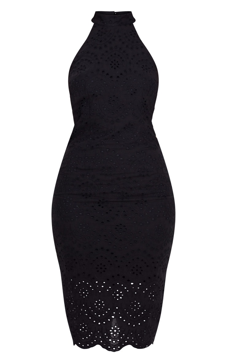 pretty little thing black crochet dress