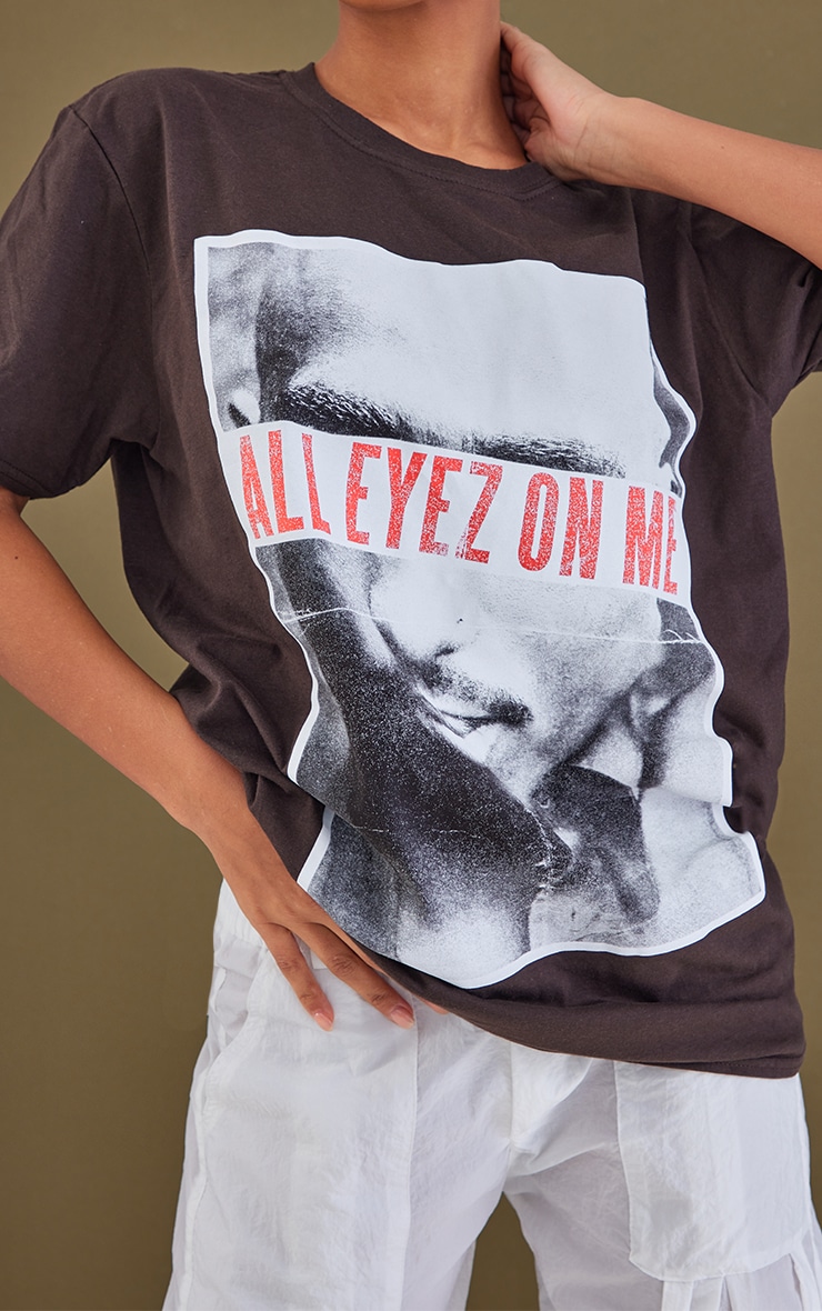 Chocolate Tupac All Eyez On Me Print T Shirt image 4