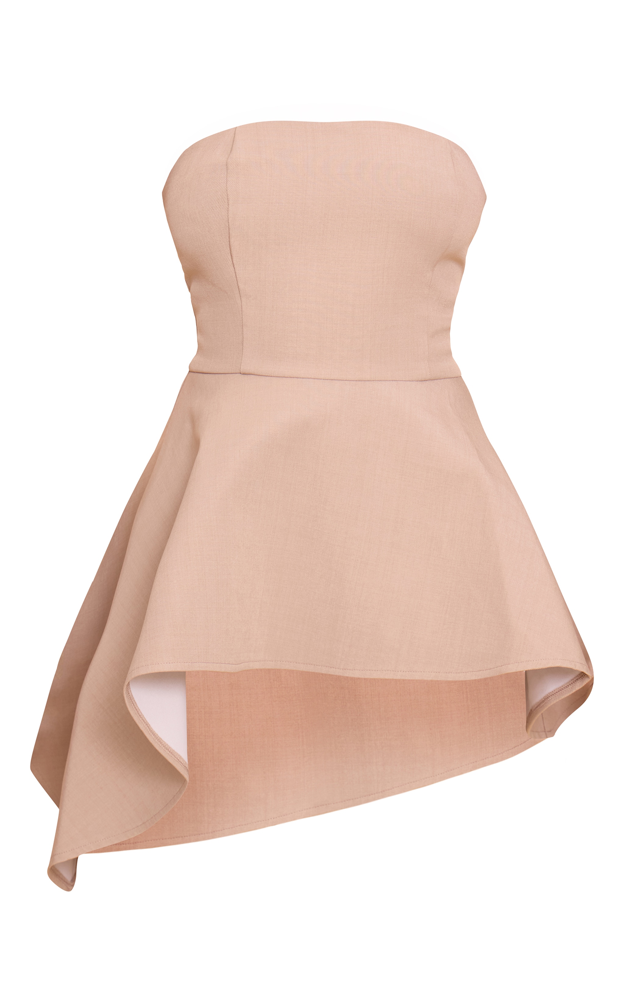 Taupe Premium Tailored Asymmetric Bandeau Top image 5
