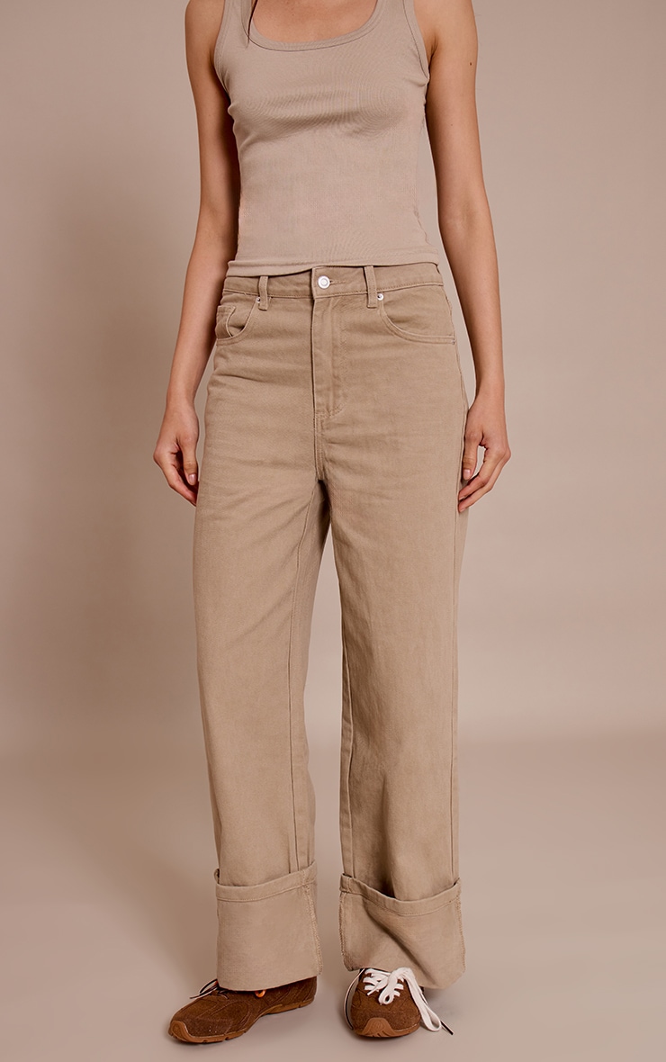 Stone Turn Up Hem Jeans image 2