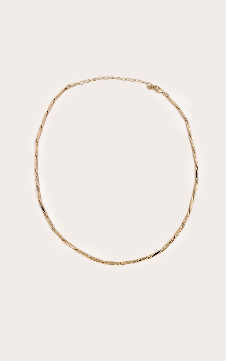Gold Dash Link Chain Necklace image 2