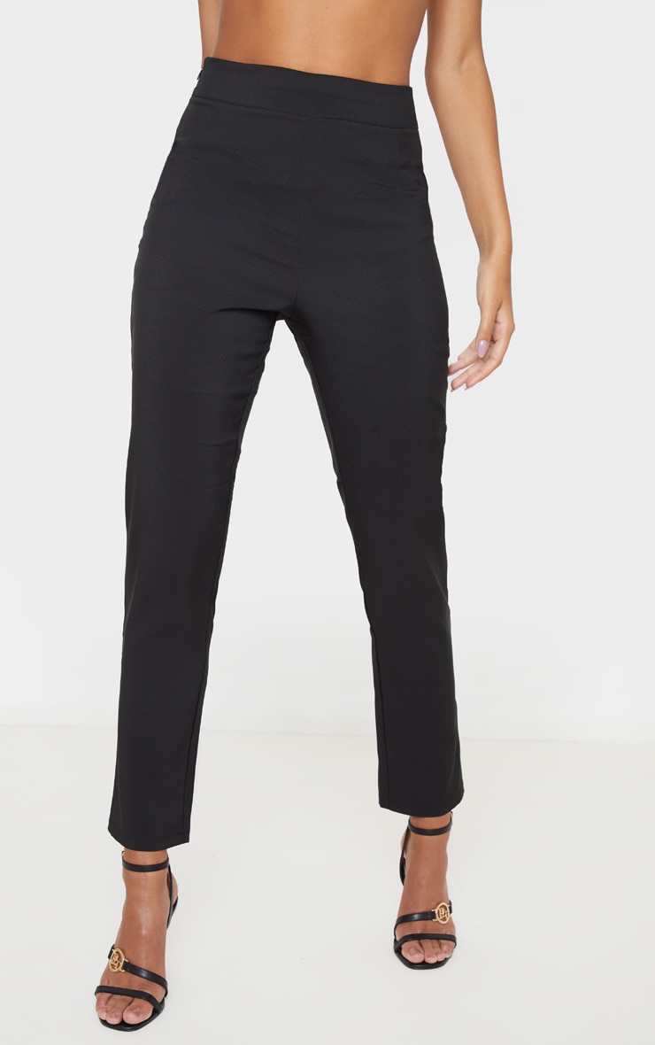 Black Woven High Waisted Cigarette Trouser PrettyLittleThing