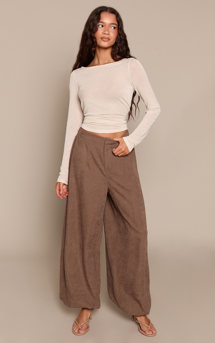 Mushroom Peach Skin Cuffed Leg Trouser