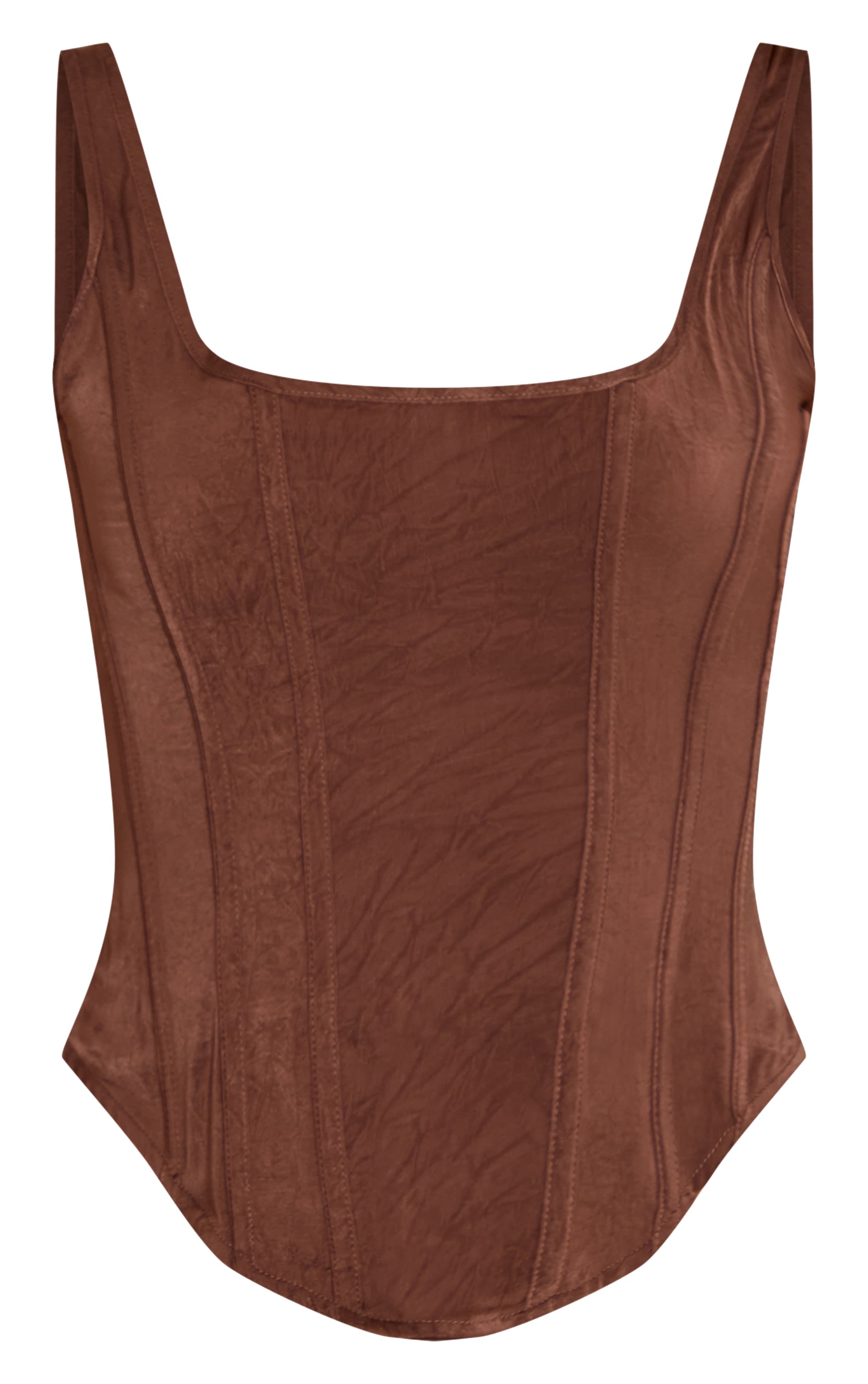 Corset long à texture champignon, à baleines et à ourlet asymétrique. image 5