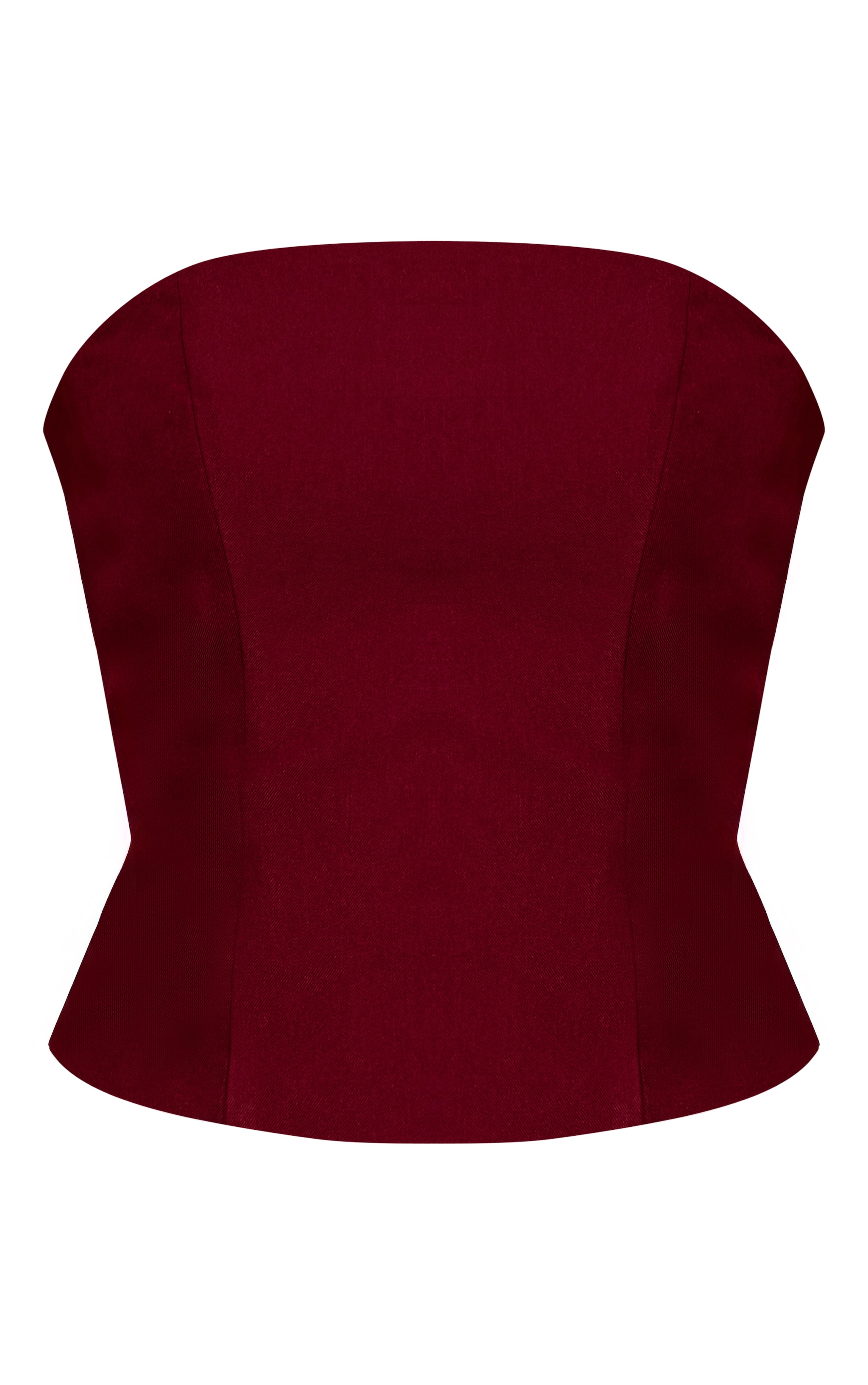 Top corset de tailleur rouge vin à lisérés structurants image 5
