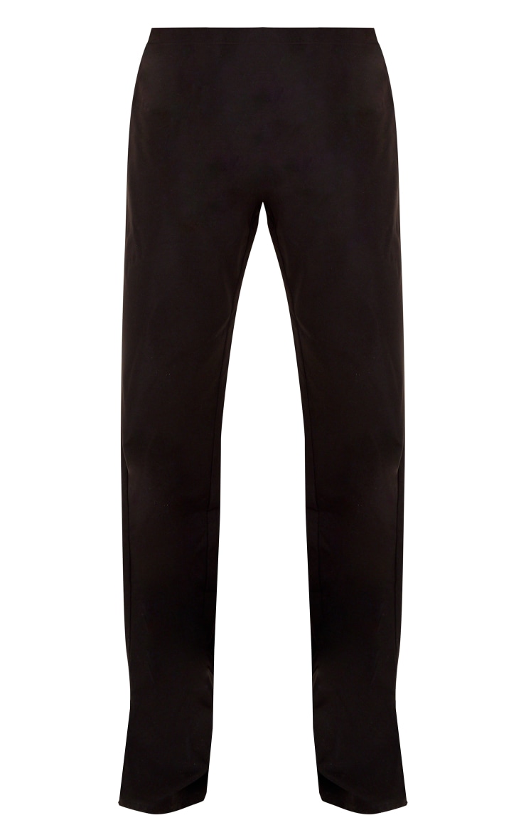 Black Woven Tailored Split Hem Skinny Trousers image 5