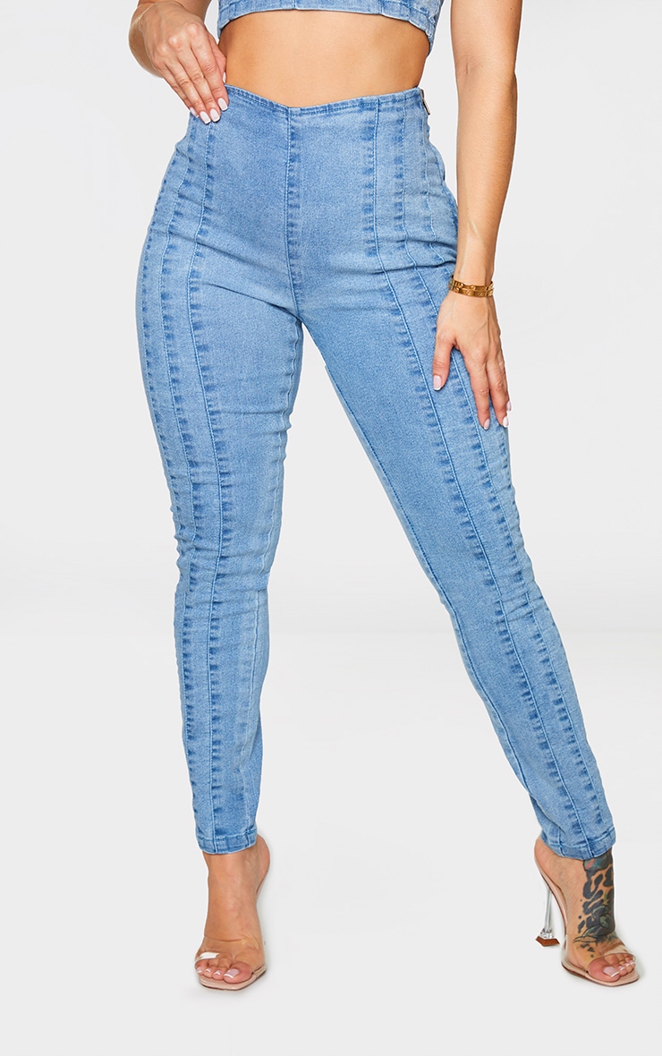 Shape Vintage Denim Seam Detail High Waist Skinny Jeans image 2