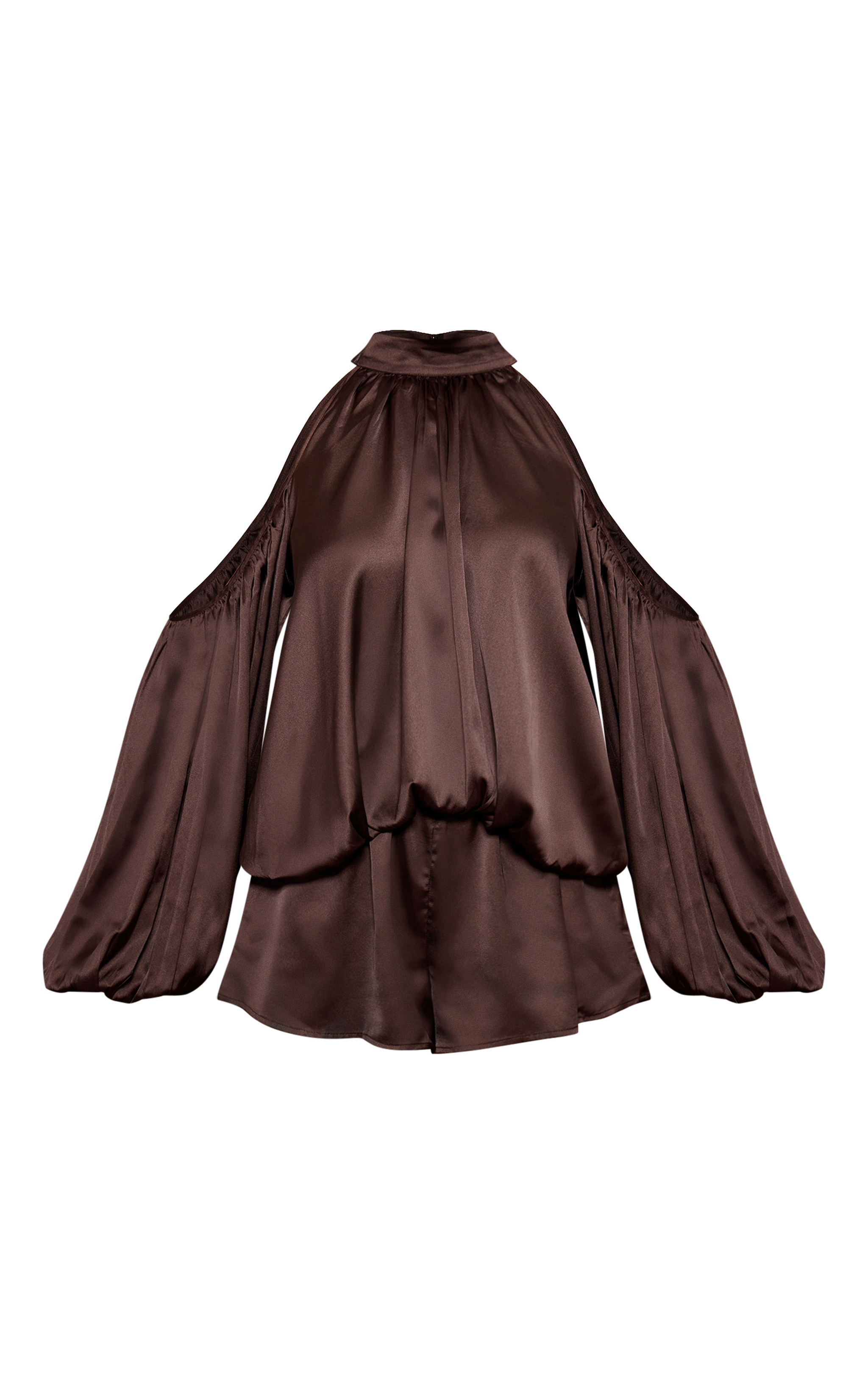 Combishort chocolat à col montant et épaules découpées image 5